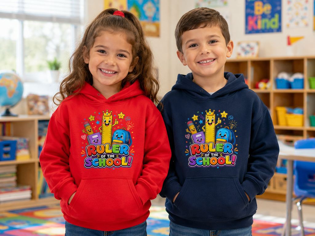 Ruler of the School Kids Hoodie — Cute Back-to-School Graphic Pullover