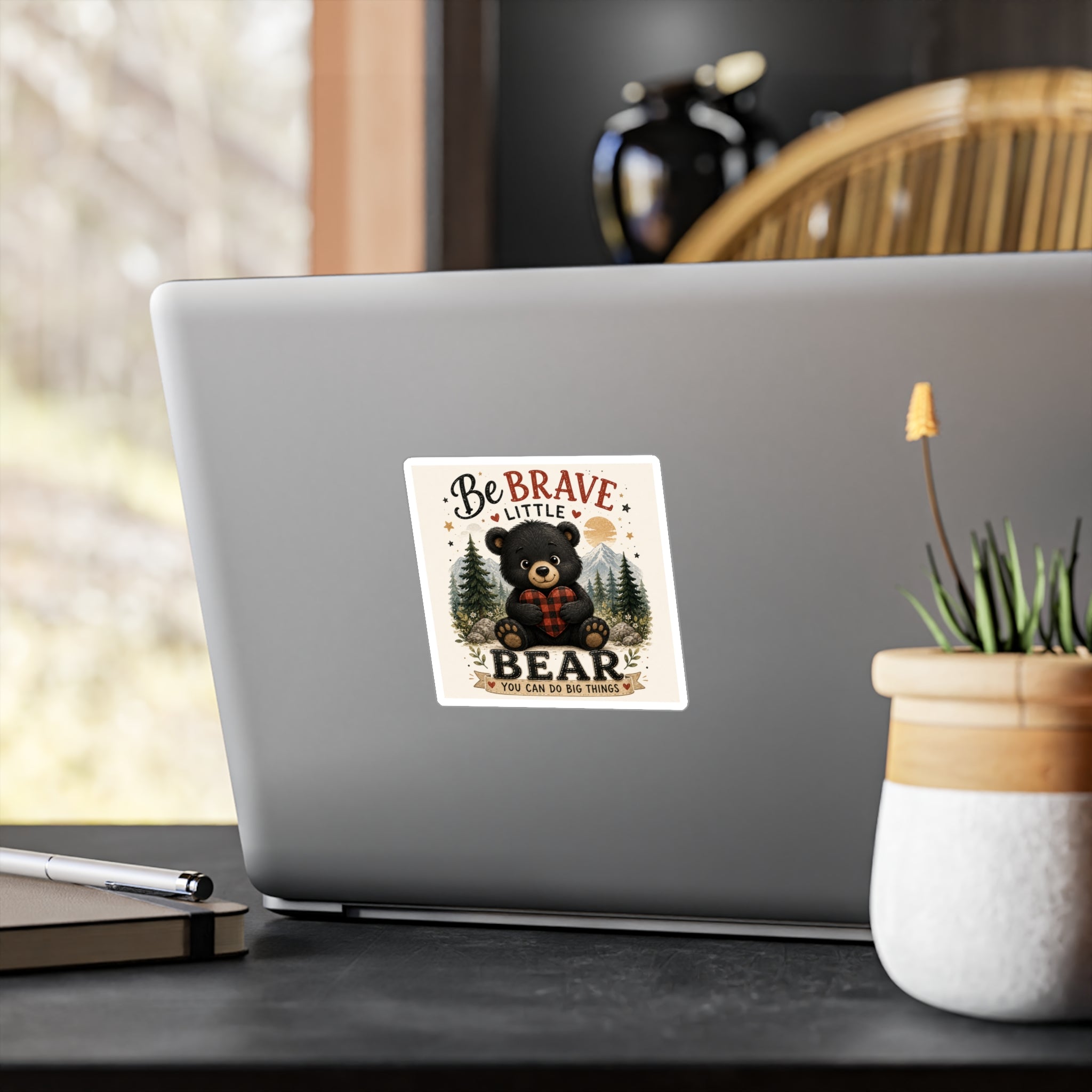 Be Brave Little Bear Kiss-Cut Vinyl Sticker