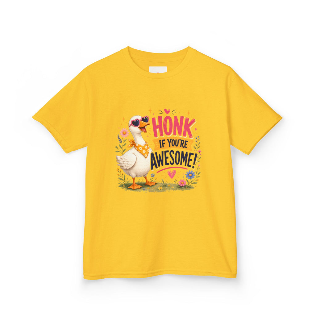 Kids Tee — "Honk If You're Awesome!" Cute Goose Graphic Shirt