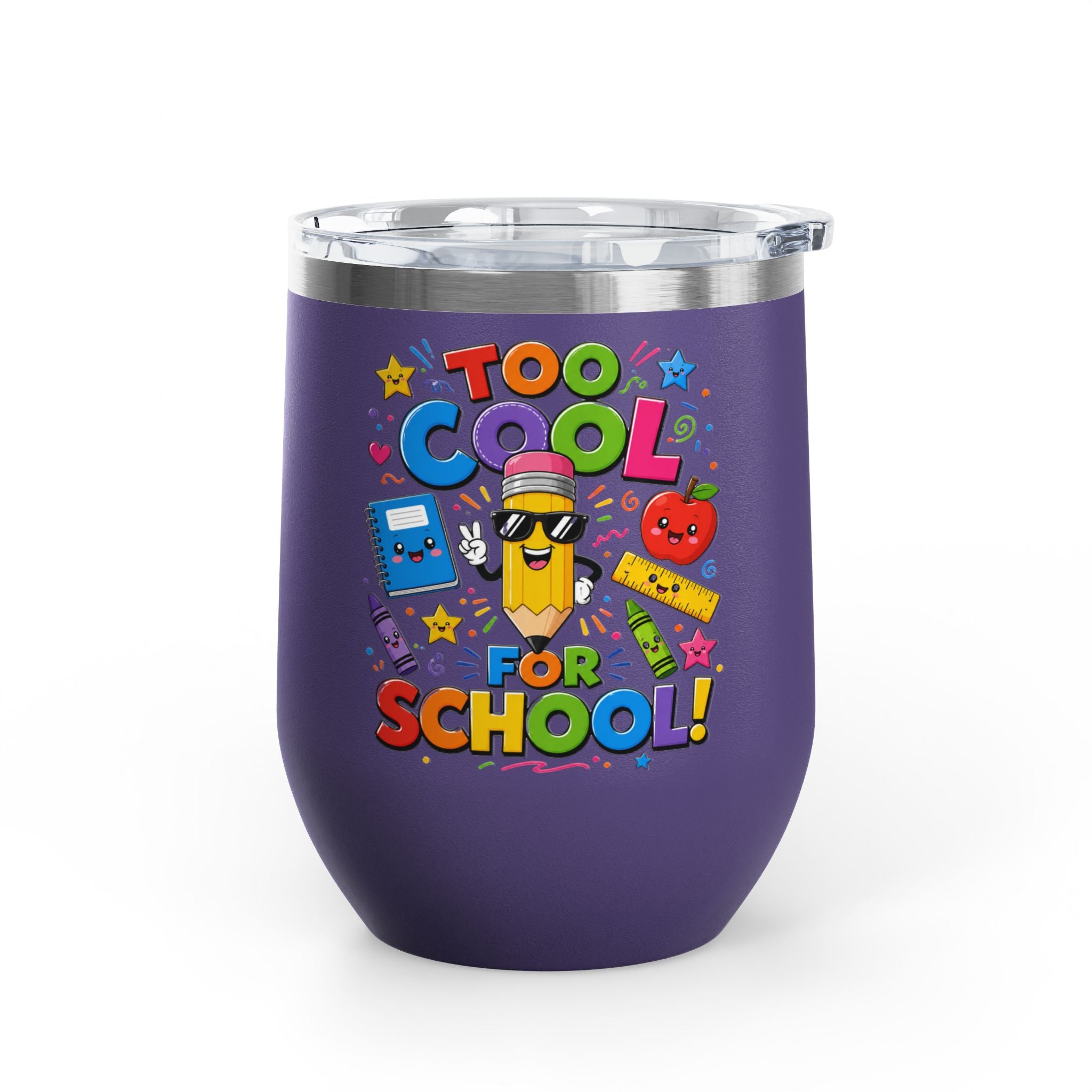 "Too Cool for School" Colorful Back-to-School Tumbler