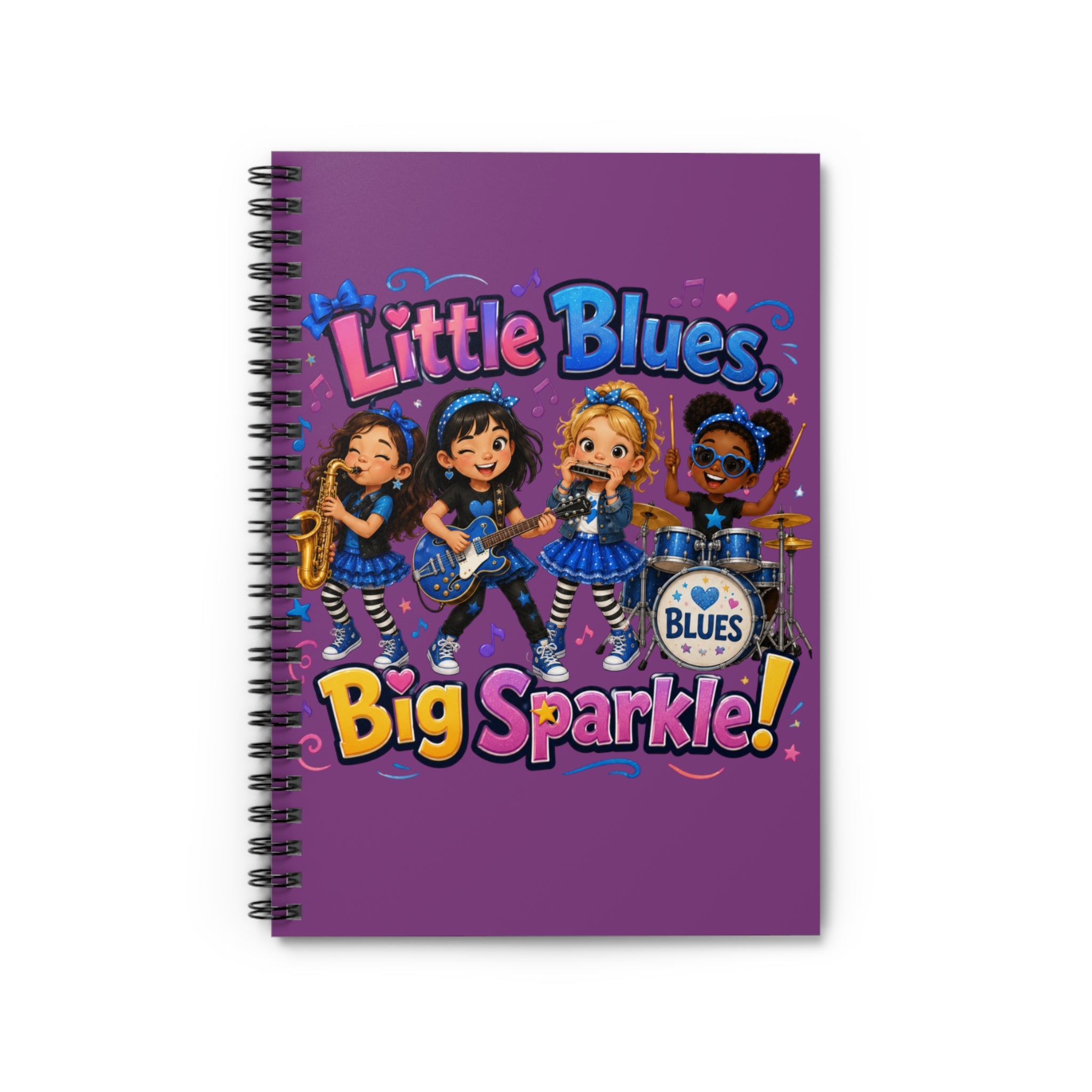 Spiral Notebook — "Little Blues, Big Sparkle!" Kids Music Journal
