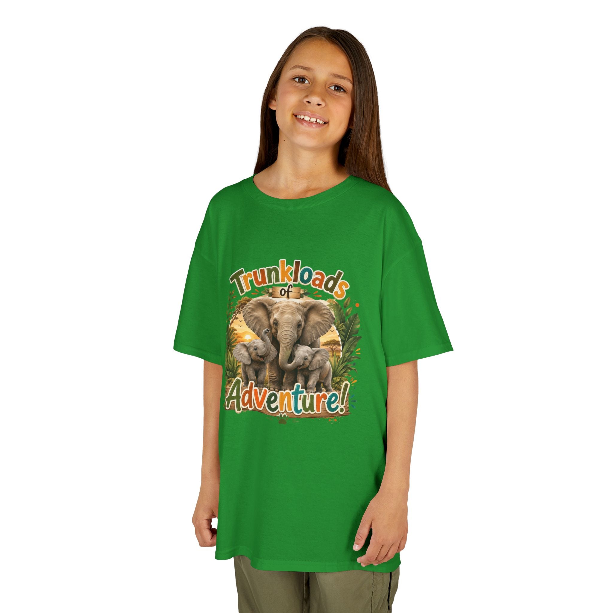 Kids Tee - "Trunkloads of Adventure" Elephant Graphic