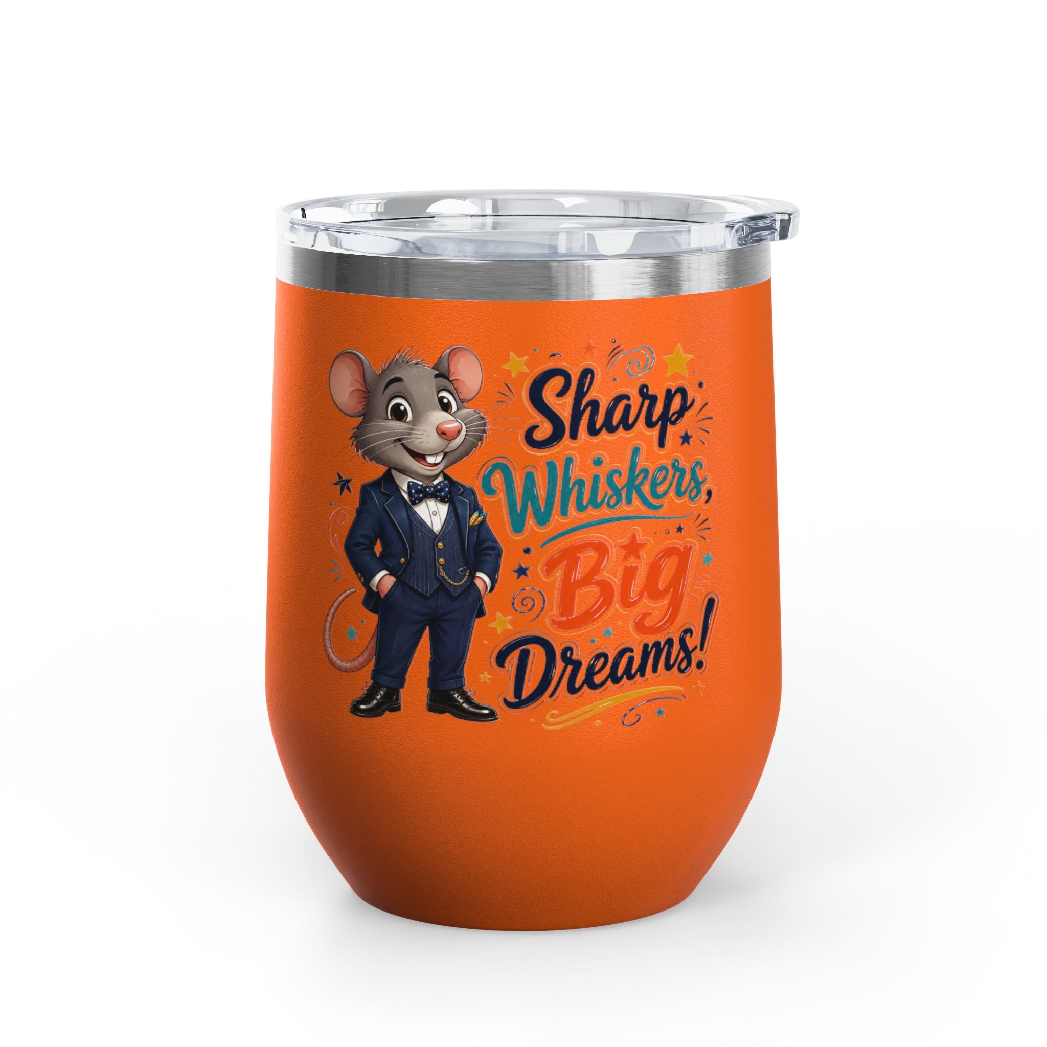 "Sharp Whiskers, Big Dreams" Mouse Design, 12oz Insulated