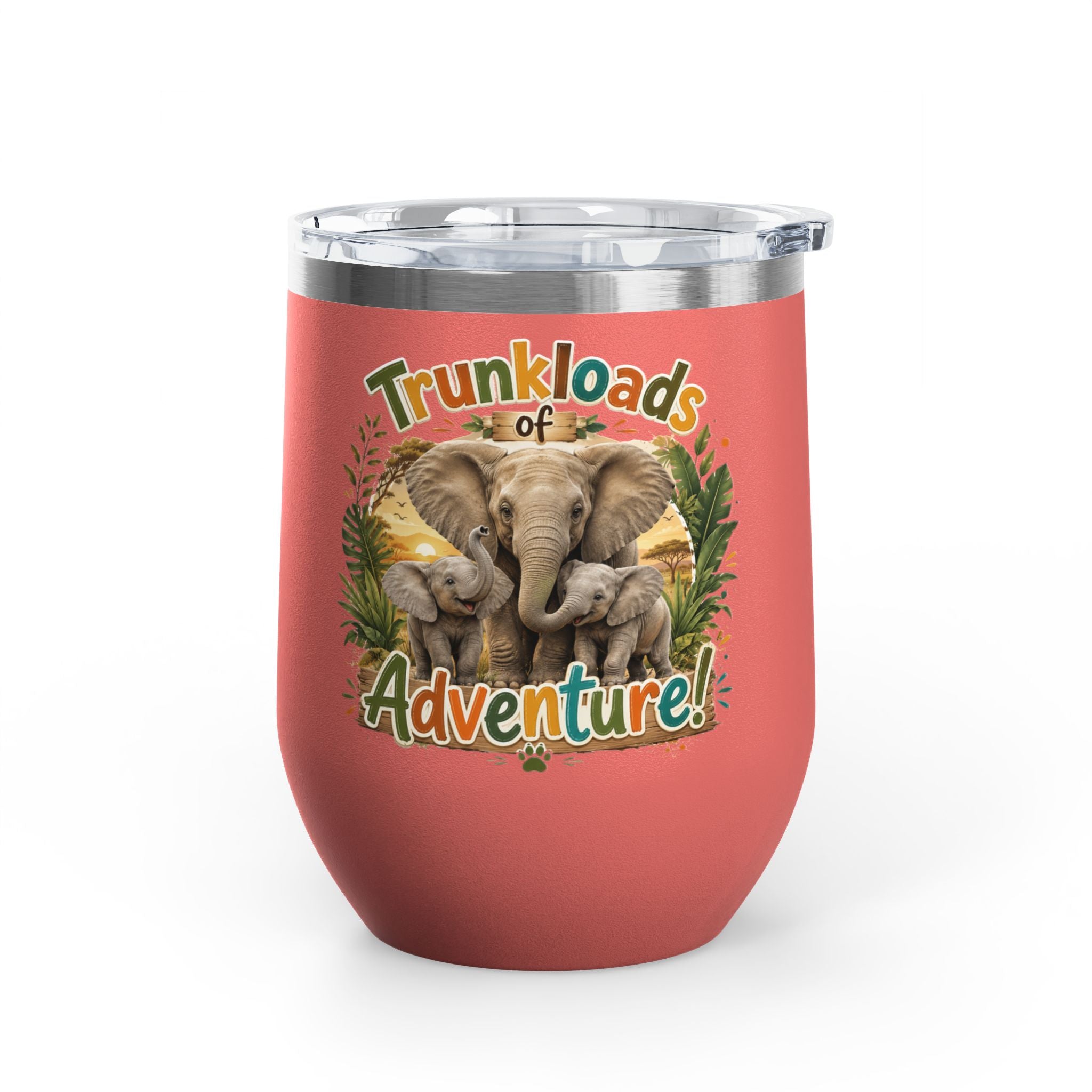 Elephant 'Trunkloads of Adventure' 12oz Tumbler