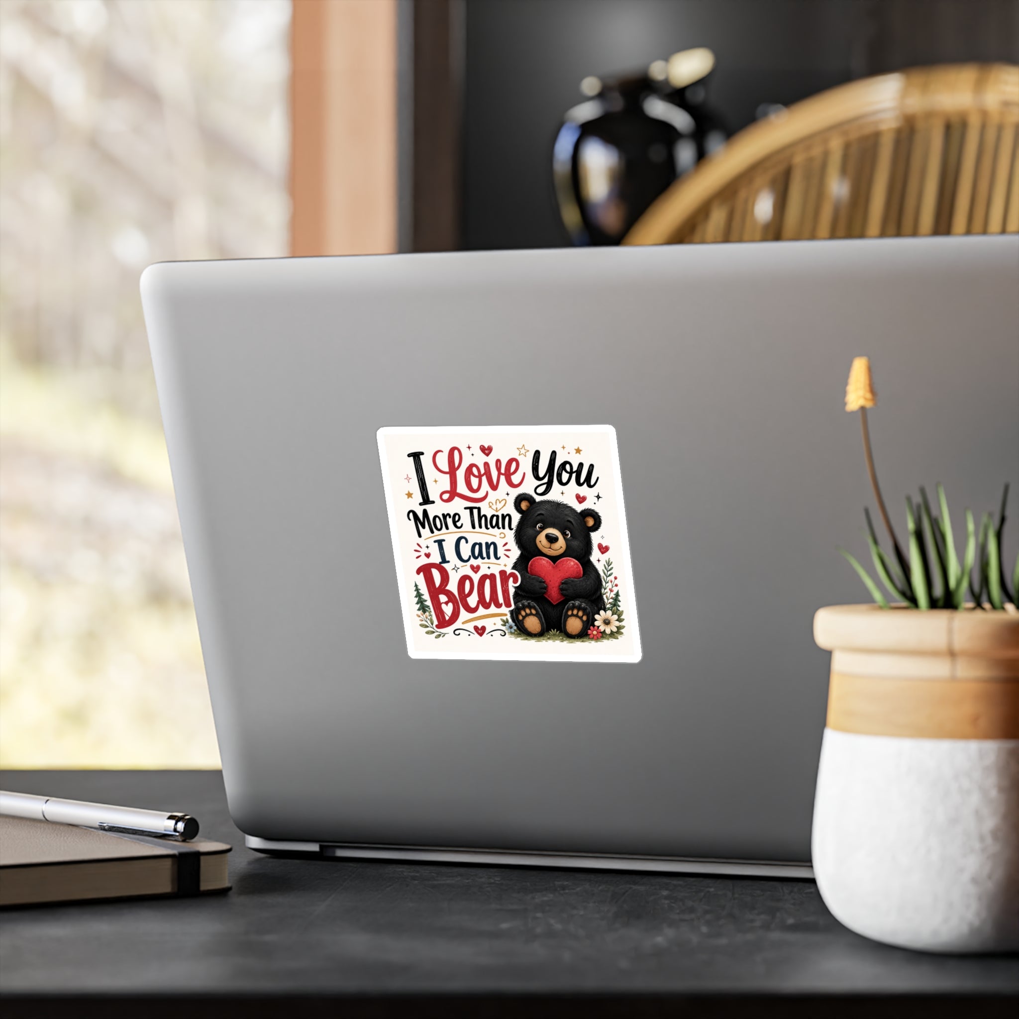 I Love You More Than I Can Bear — Valentine Bear Vinyl Sticker