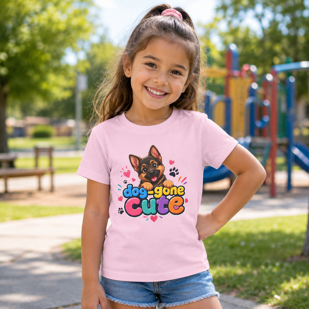 Kids T-Shirt — "Dog-Gone Cute" German Shepherd Puppy Tee