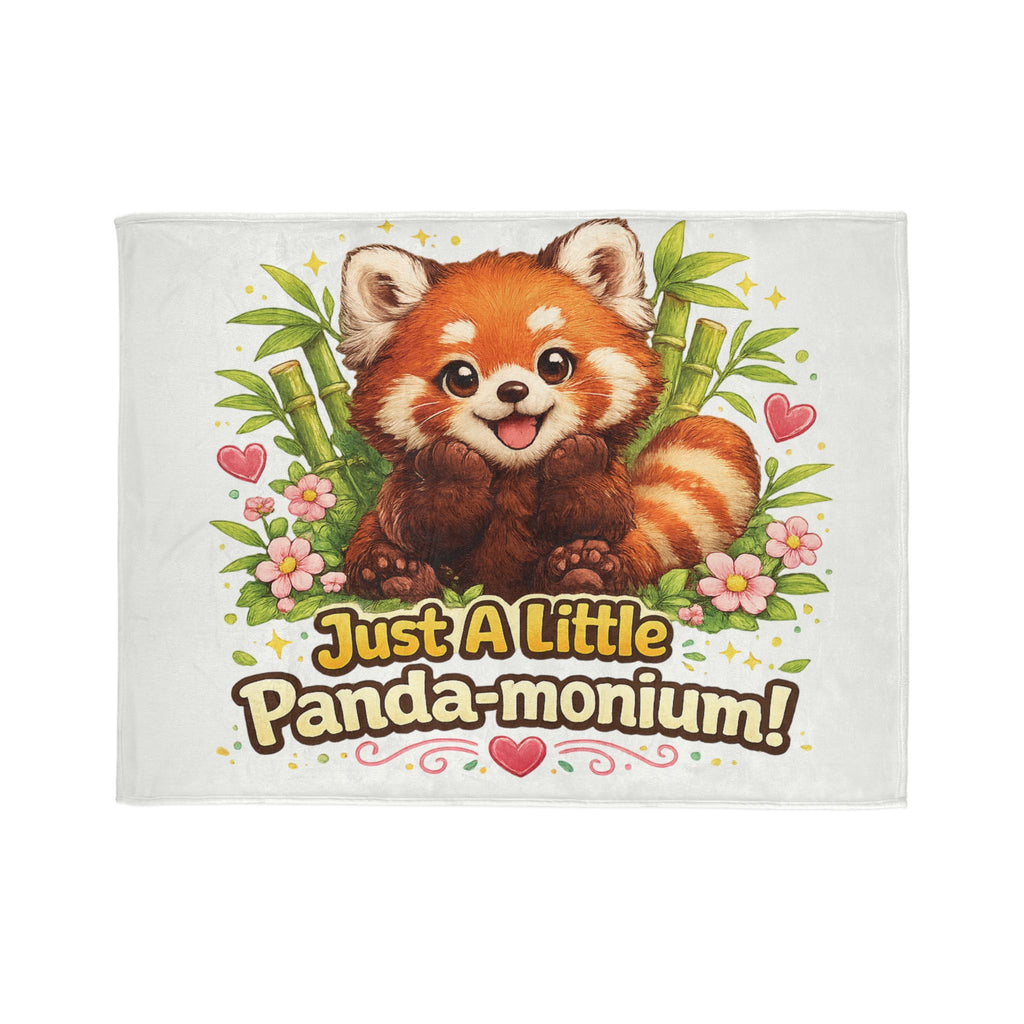 Red Panda Illustration Just A Little Panda-monium Blanket | Cute Animal Throw