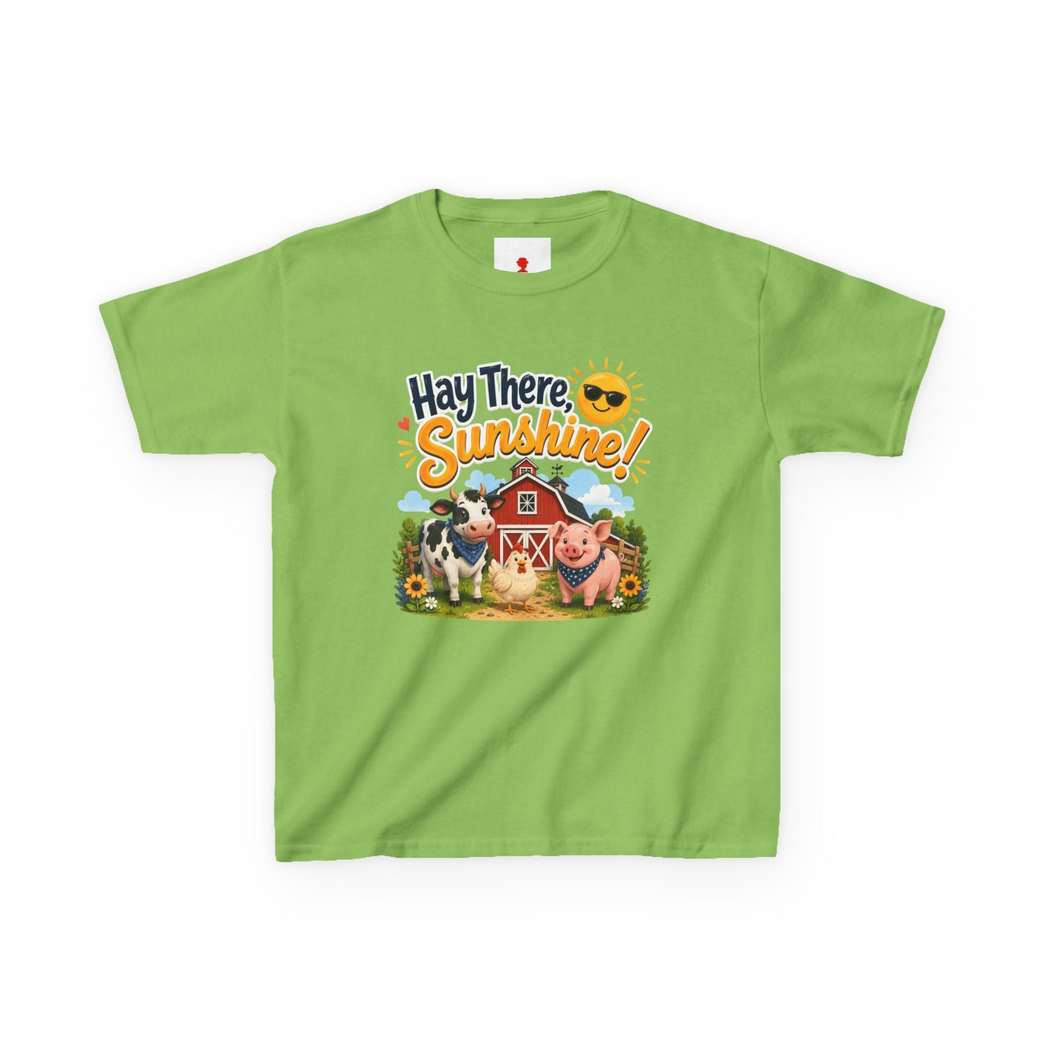 Kids Tee — "Hay There, Sunshine!" Farm Animal Graphic