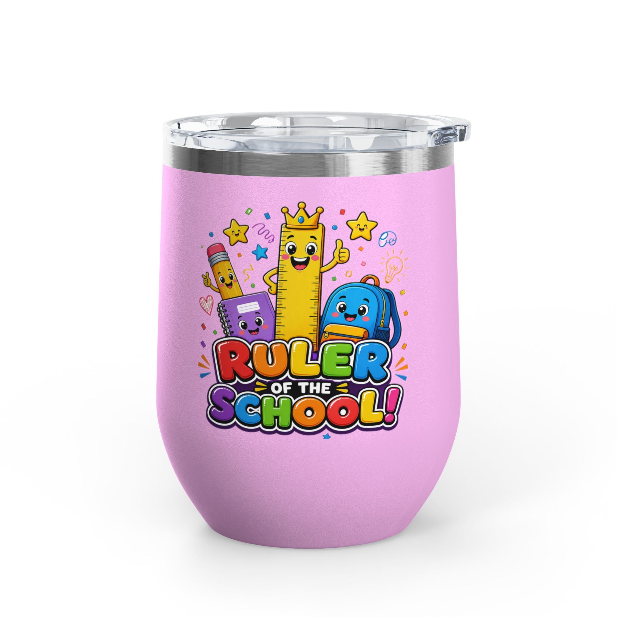 "Ruler of the School" Cute Teacher Gift, 12oz Insulated Cup