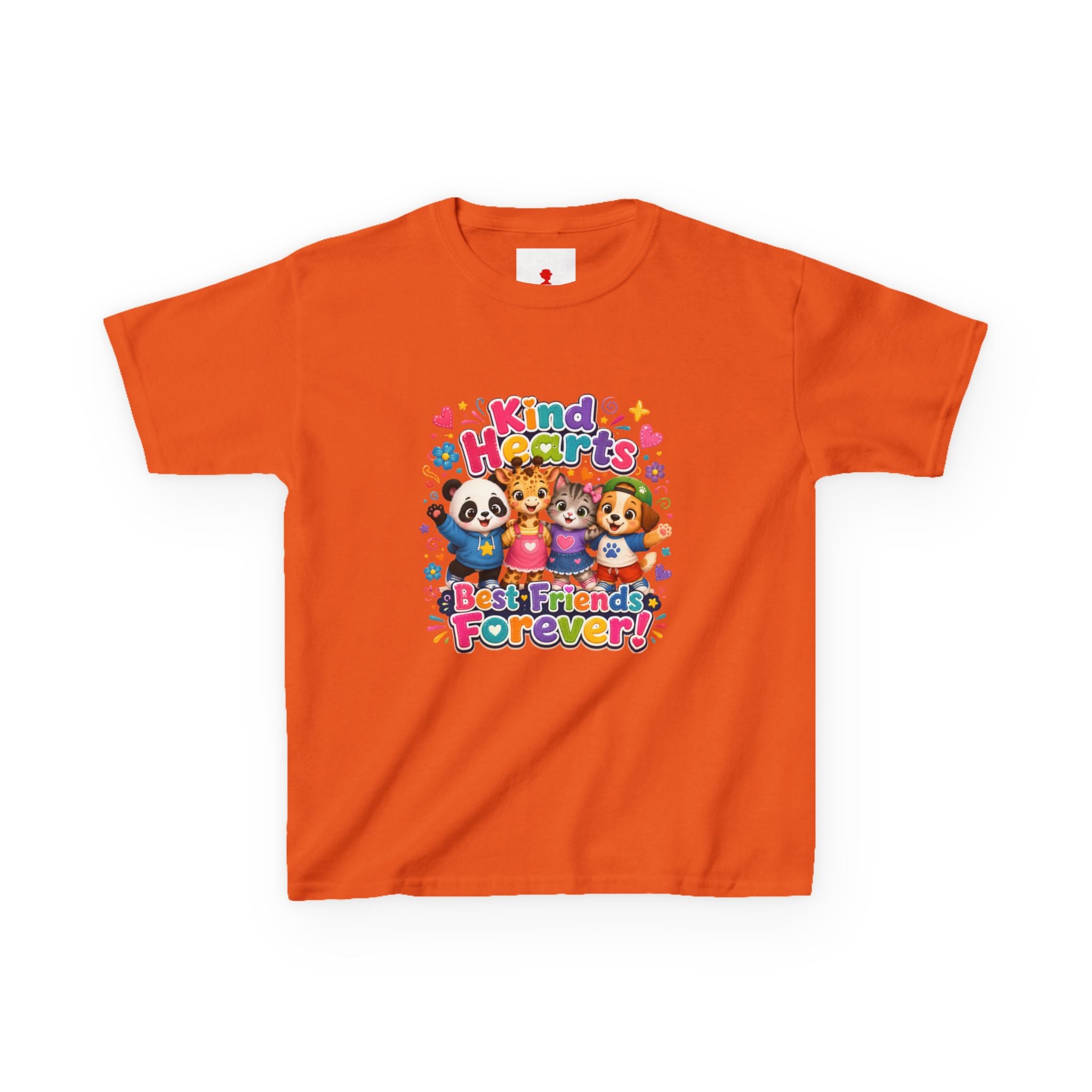 Kids Tee — "Kind Hearts Best Friends Forever" Colorful Cartoon Animals