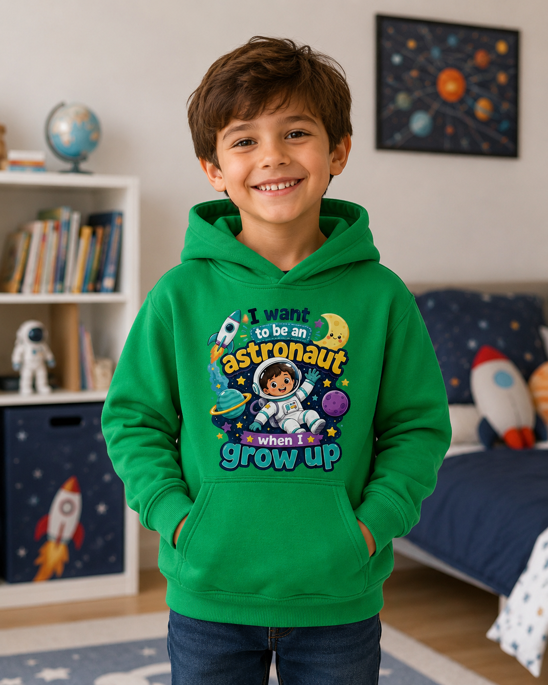 I Want to Be an Astronaut Kids Hoodie — Space Dreamer Graphic Hoodie for Boys & Girls