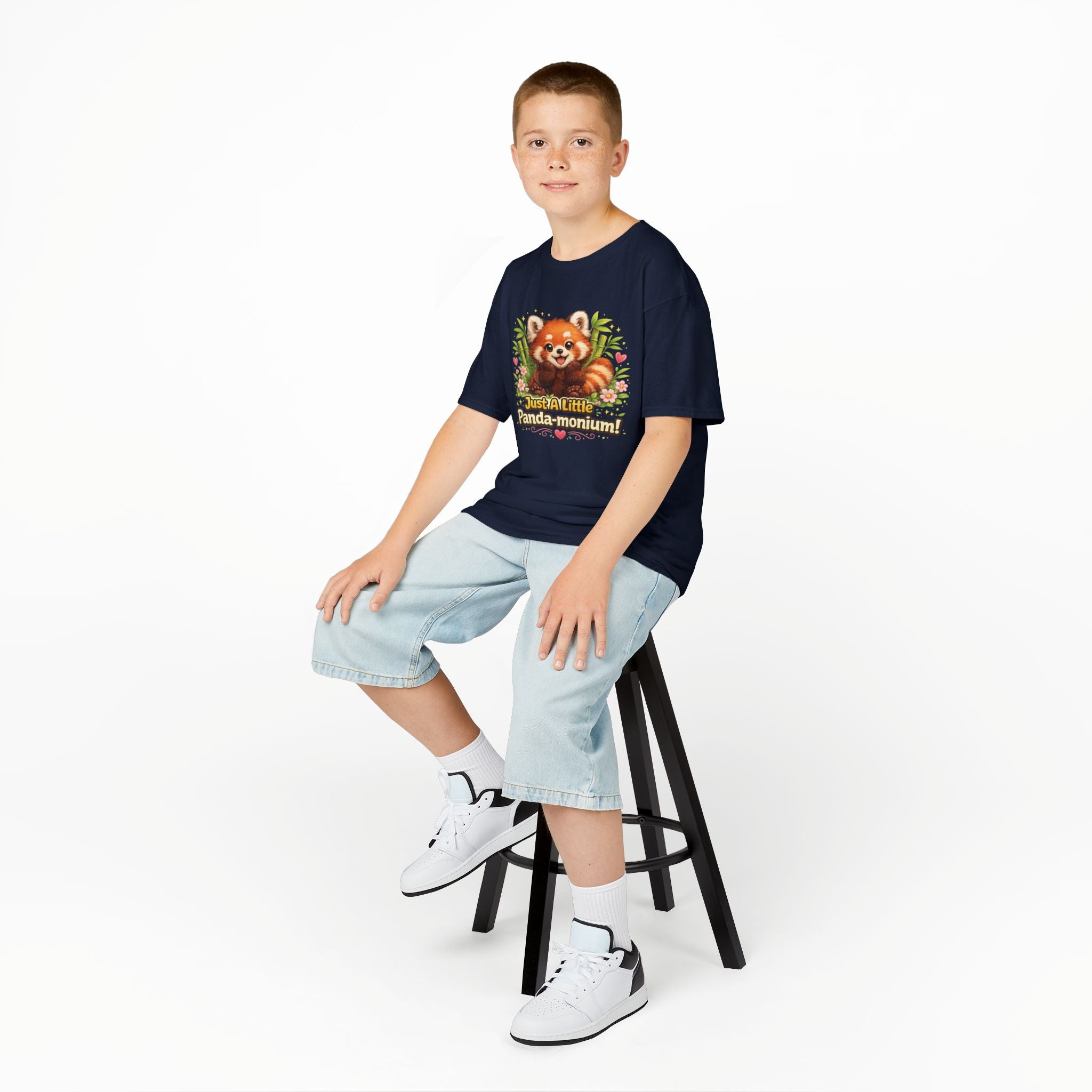 Red Panda Illustration Kids T-Shirt | "Just A Little Panda-monium"
