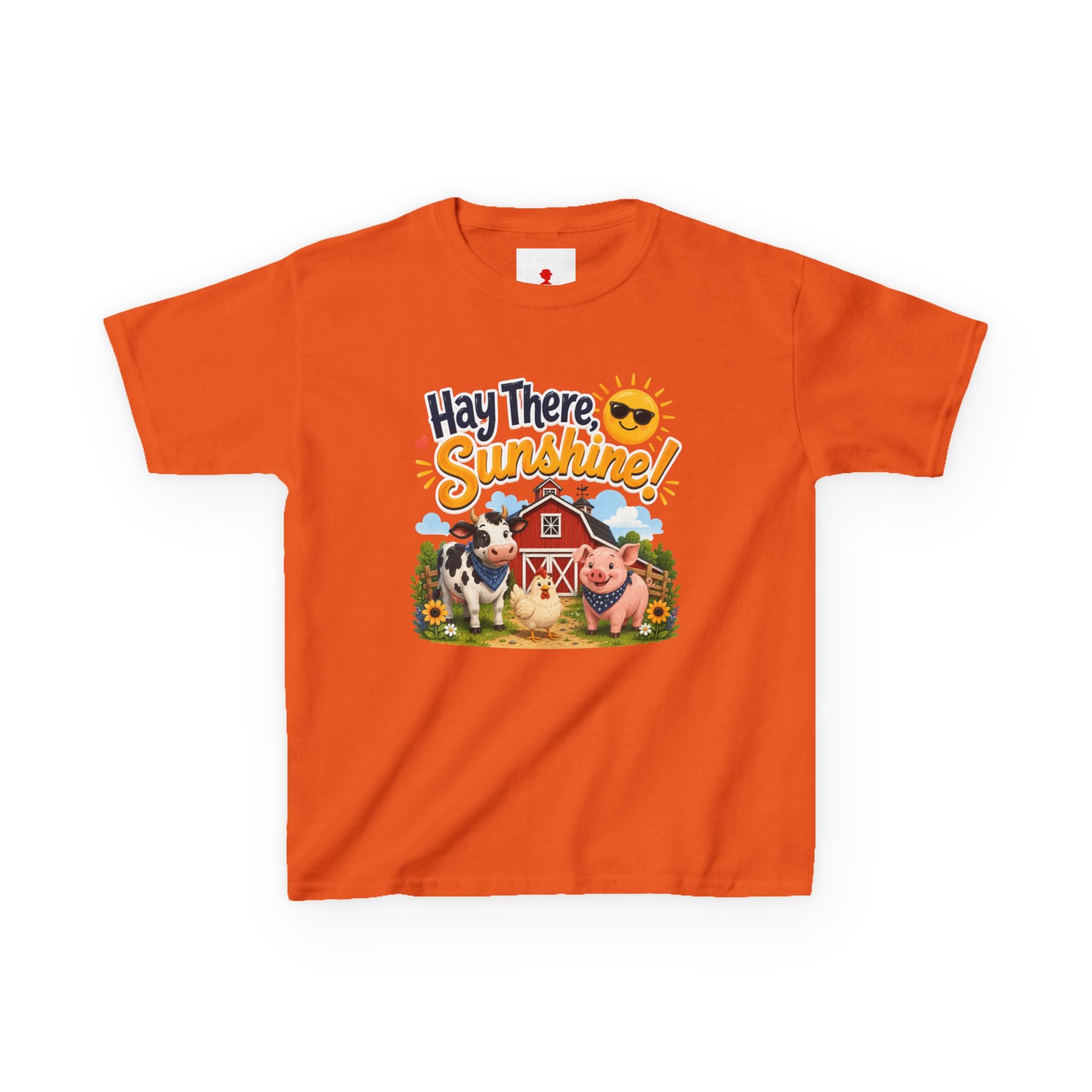 Kids Tee — "Hay There, Sunshine!" Farm Animal Graphic
