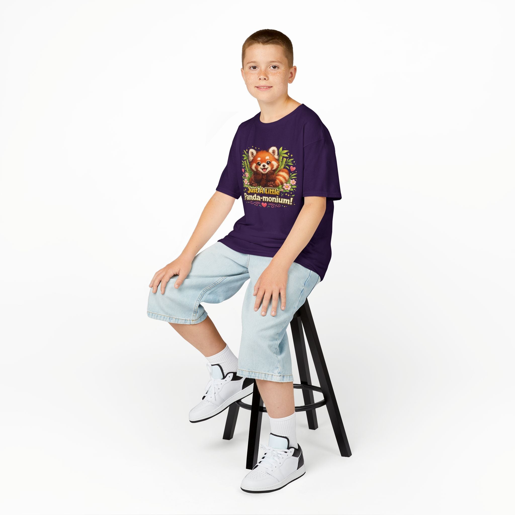 Red Panda Illustration Kids T-Shirt | "Just A Little Panda-monium"