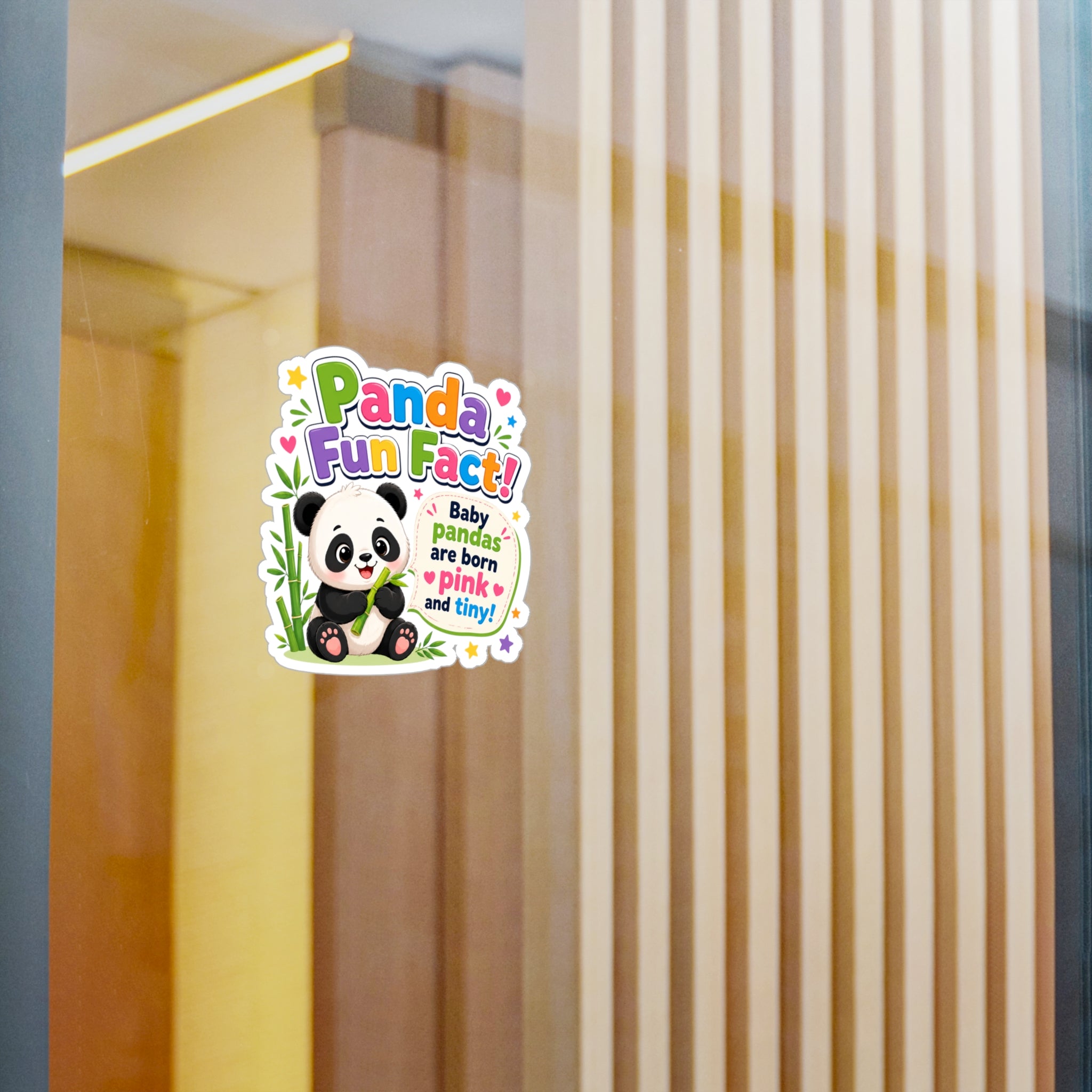 Panda Fun Fact! Kiss-Cut Vinyl Sticker — Cute Baby Panda Design