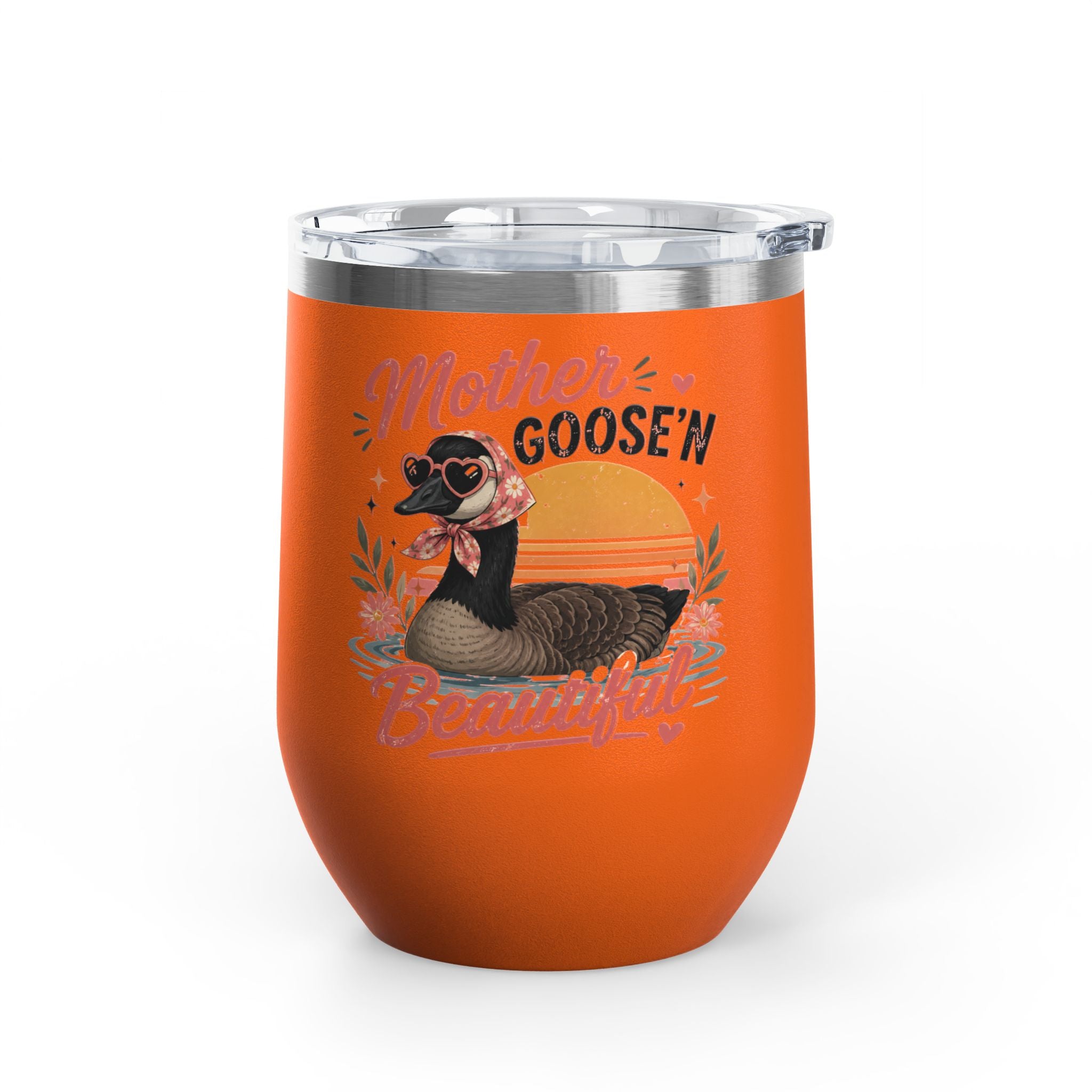 "Mother Goose'n Beautiful" Floral Canada Goose Tumbler, 12oz