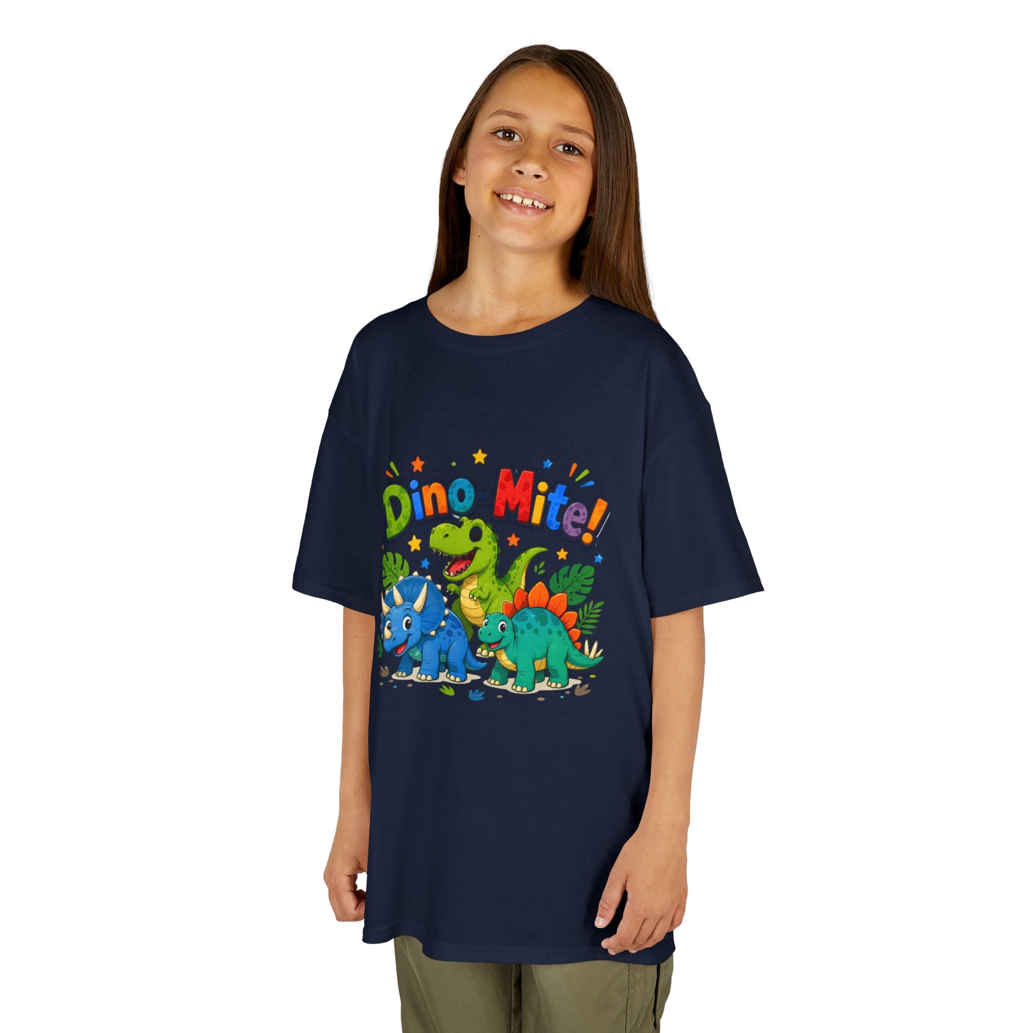 Kids T-Shirt - "Dino-Mite!" Colorful Dino Crew Tee for Toddlers & Kids