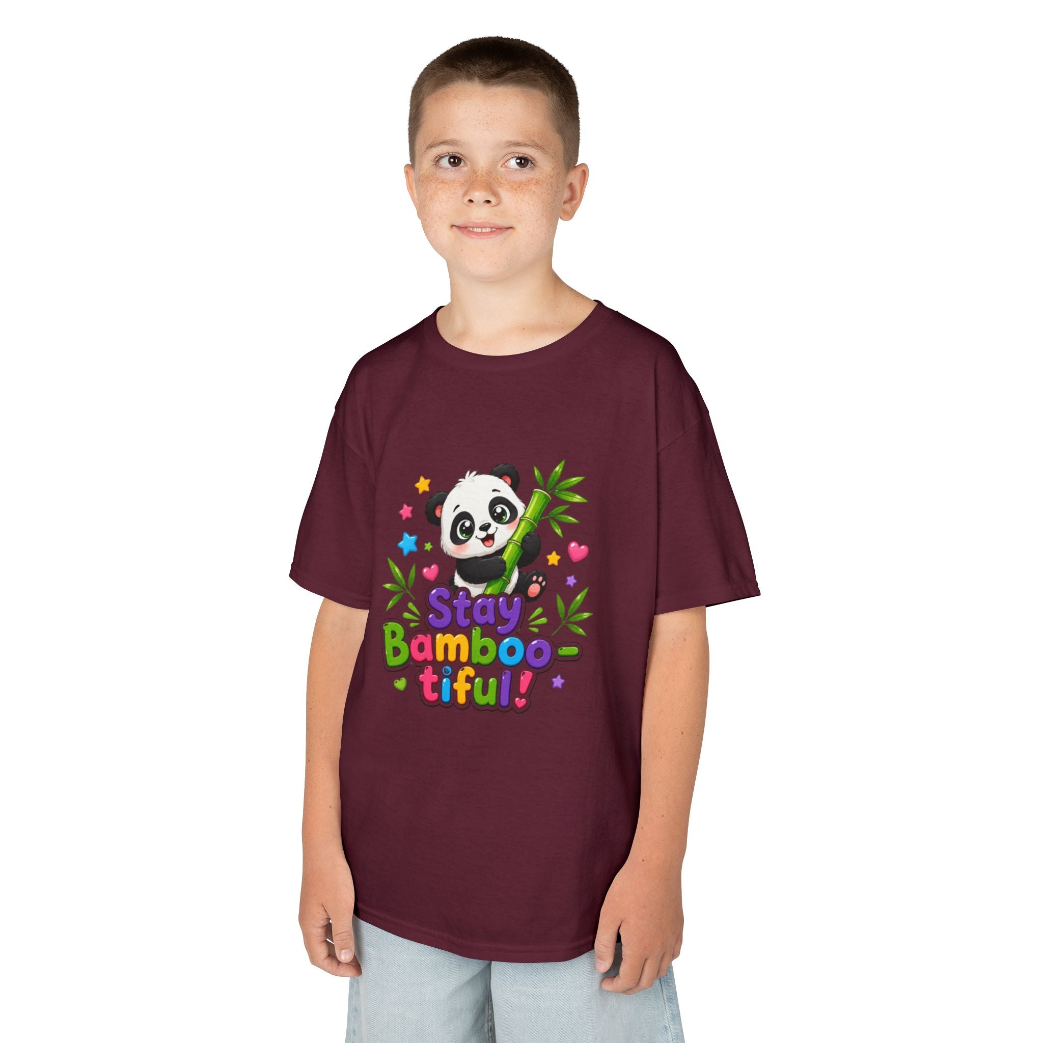 Kids Panda 'Stay Bambootiful!' T-Shirt — Cute Bamboo Forest Tee for Boys & Girls