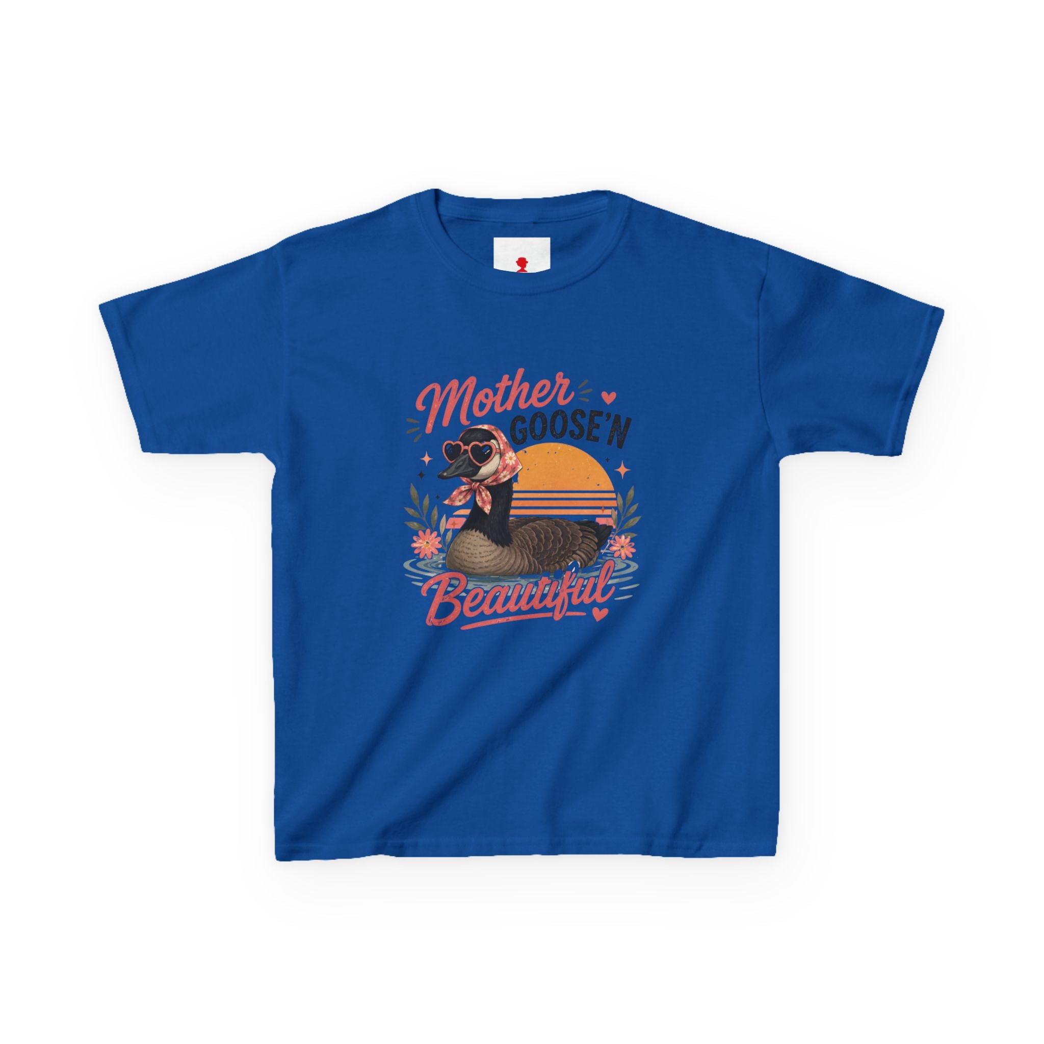 Kids Tee — "Mother Goose'n Beautiful" Cute Vintage Goose Graphic