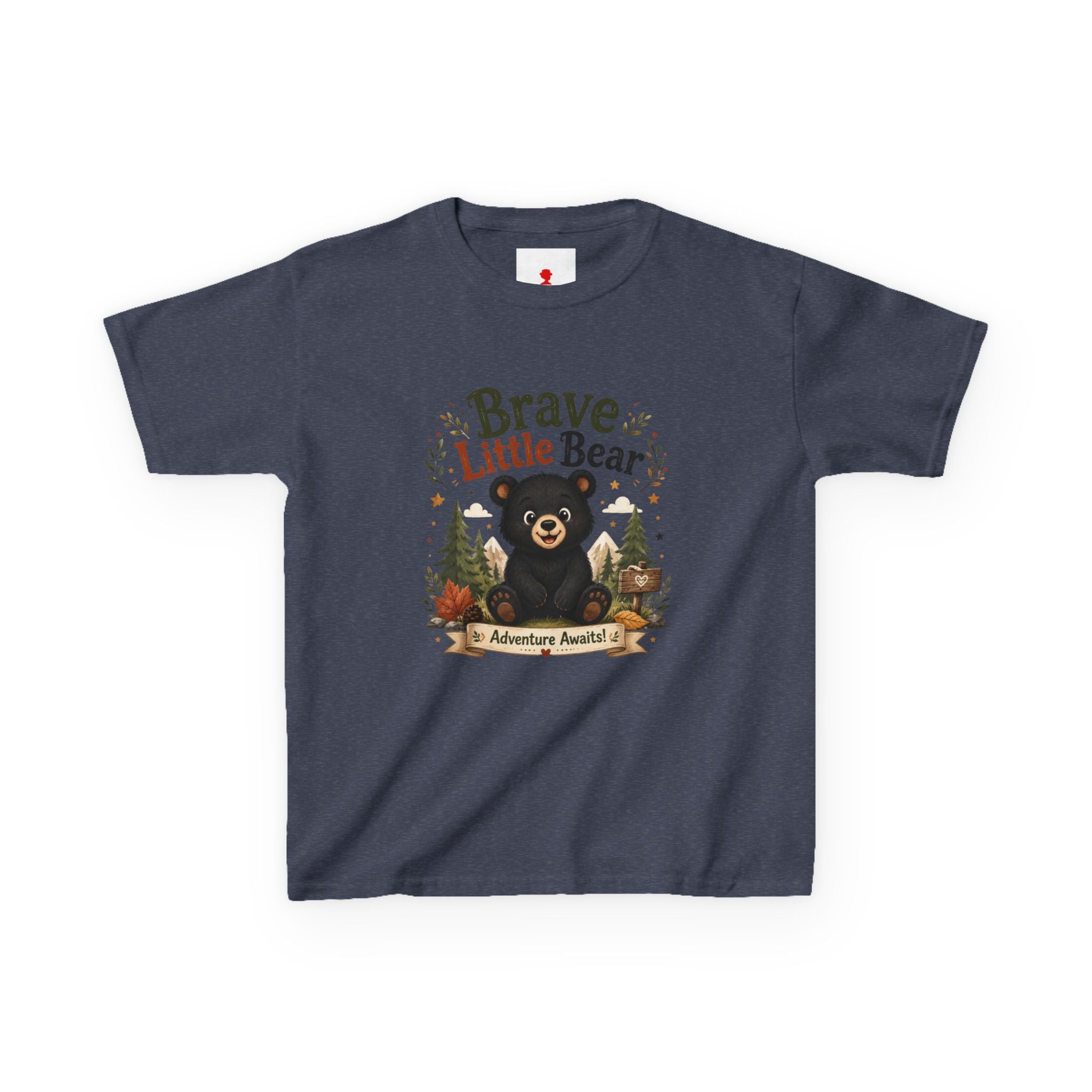 Kids Tee — "Brave Little Bear" Adventure Graphic Shirt