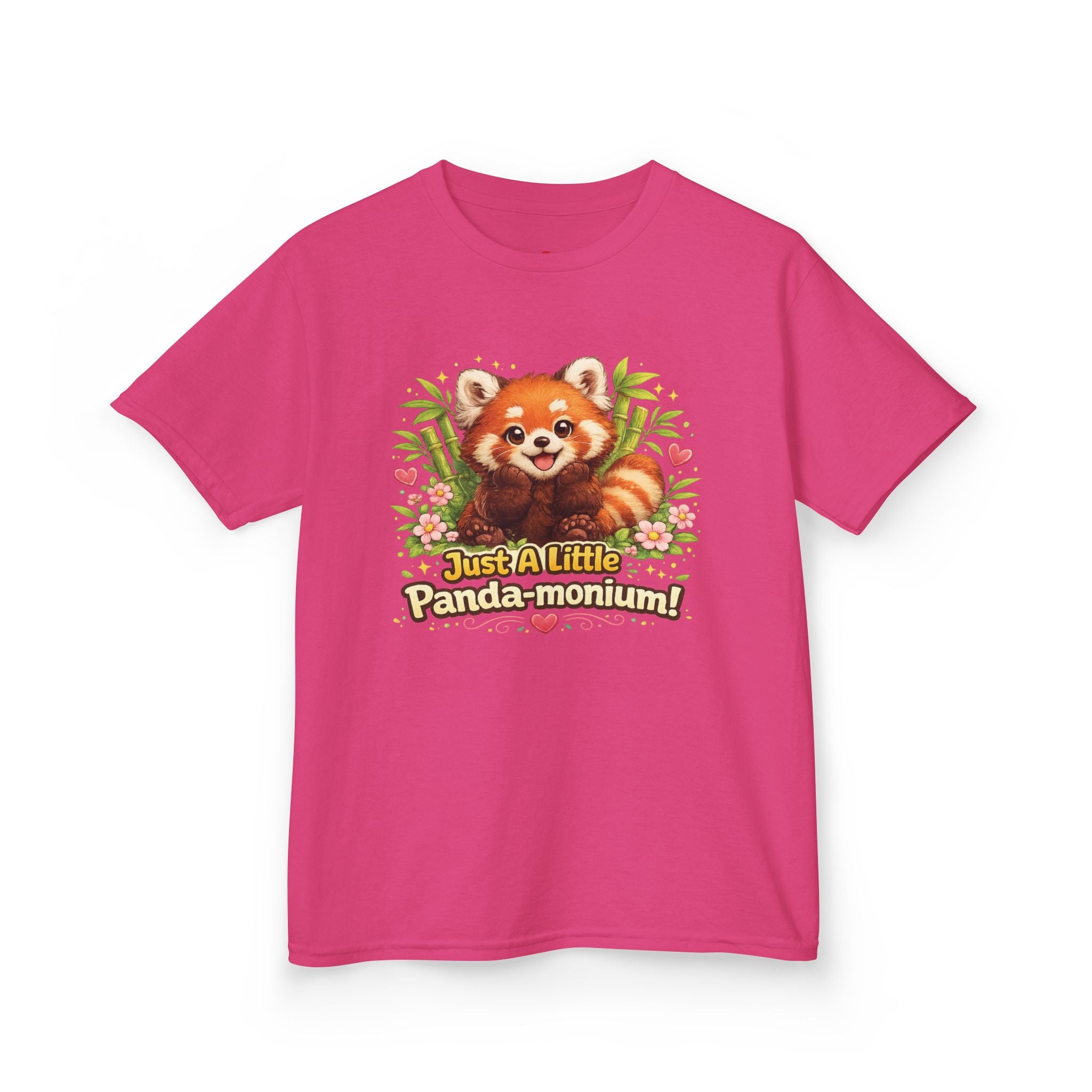 Red Panda Illustration Kids T-Shirt | "Just A Little Panda-monium"