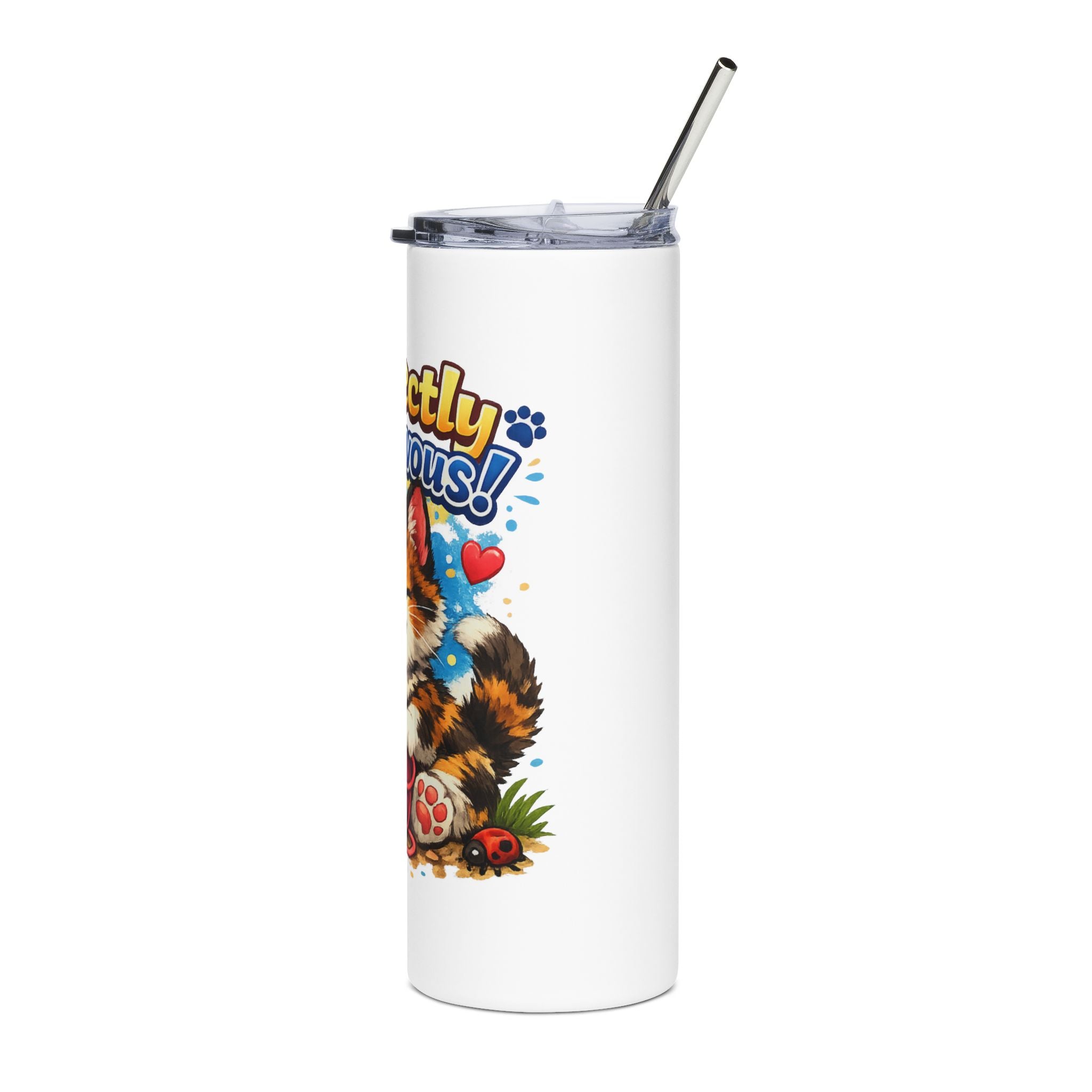 Purrfectly Mischievous Cat 20oz Stainless Steel Tumbler