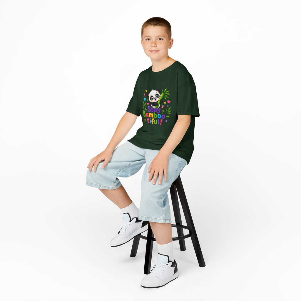 Kids Panda 'Stay Bambootiful!' T-Shirt — Cute Bamboo Forest Tee for Boys & Girls