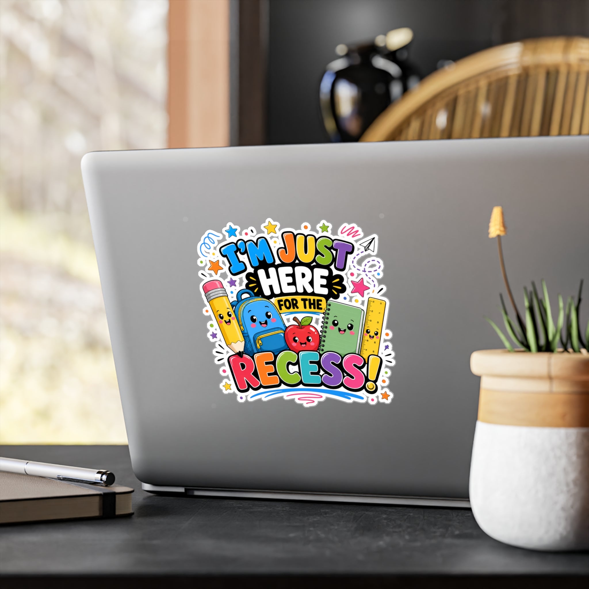 I’m Just Here for the Recess! Sticker | Kiss-Cut Vinyl Decal