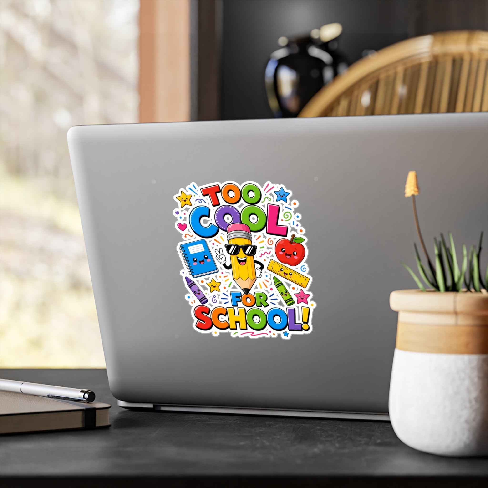 Too Cool for School sticker | Kiss-Cut Vinyl Decal