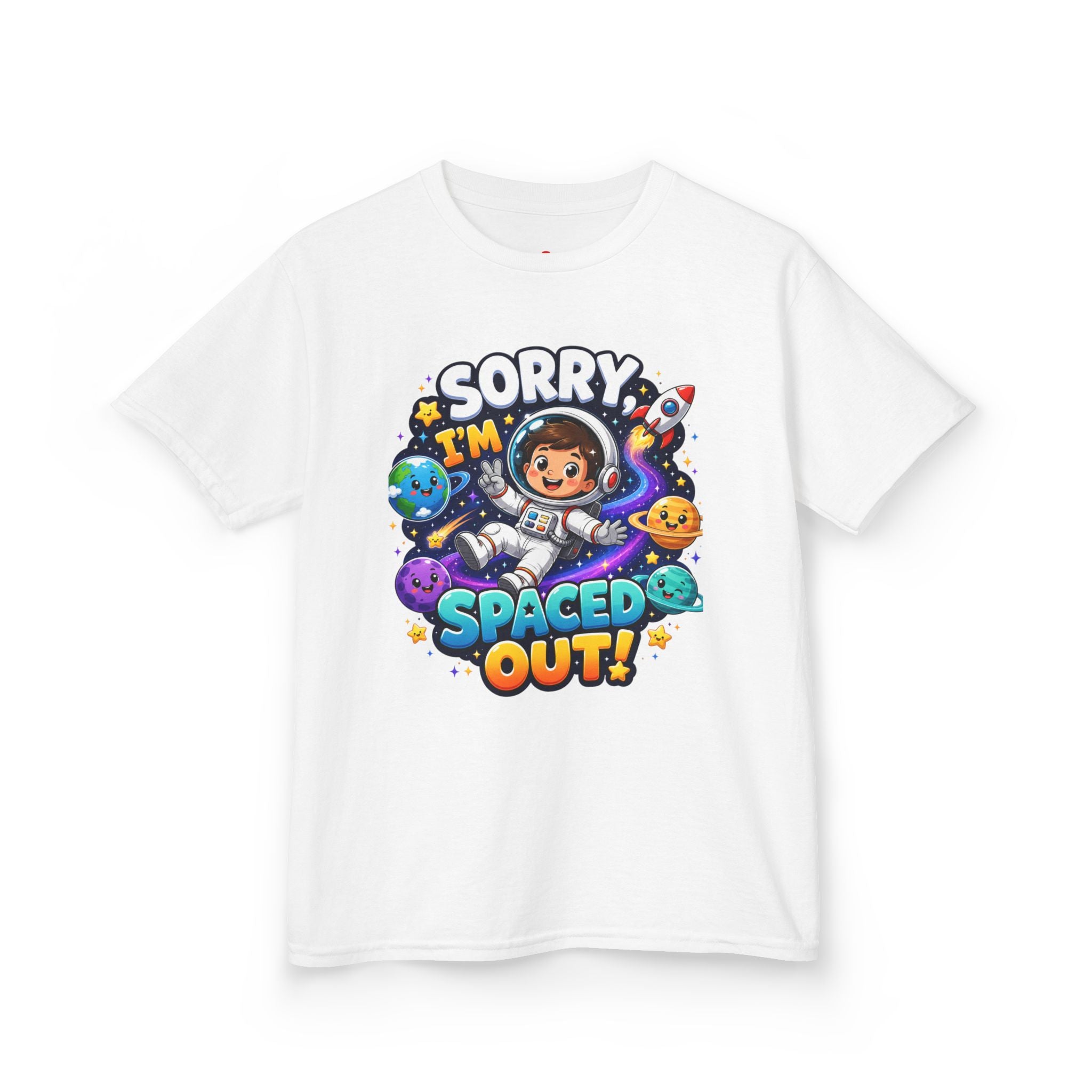 Spaced Out Kids T-Shirt — "Sorry I'm Spaced Out!" Cute Space Astronaut Tee