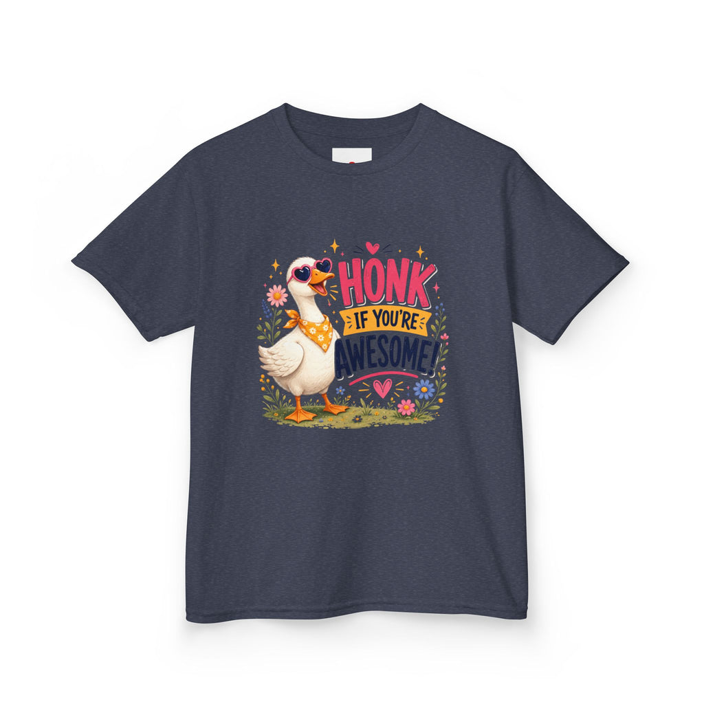 Kids Tee — "Honk If You're Awesome!" Cute Goose Graphic Shirt