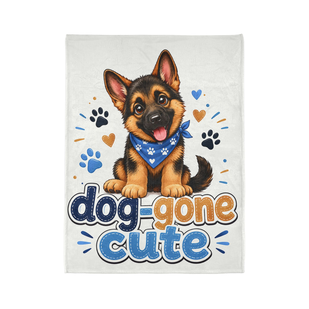 Dog-Gone Cute Puppy Blanket — Adorable German Shepherd Throw for Dog Lovers