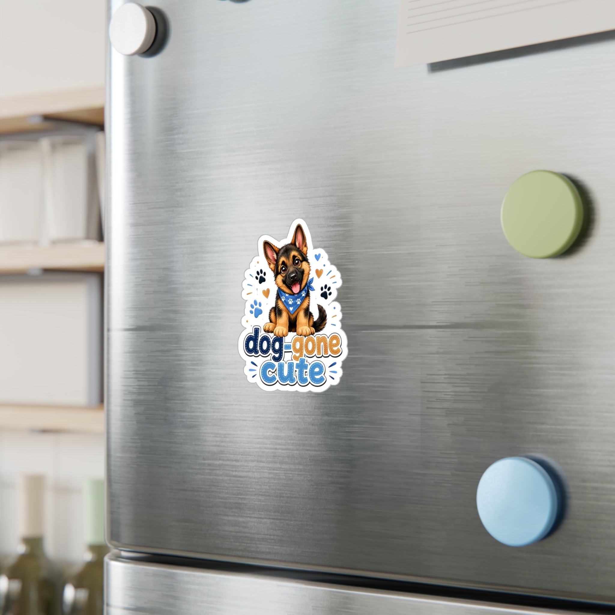 Dog-Gone Cute German Shepherd Sticker — Kiss-Cut Vinyl Decal