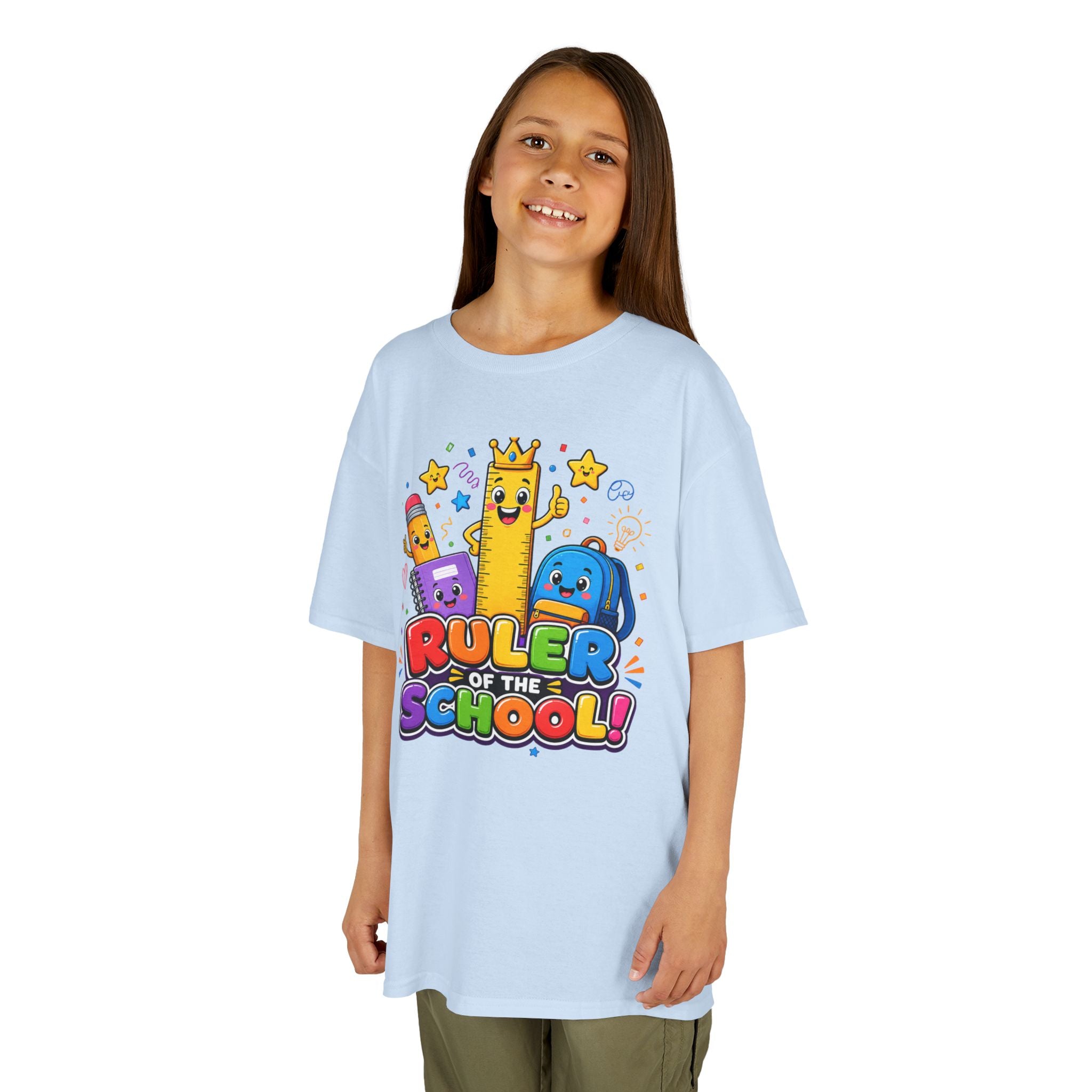 Ruler of the School kids T-Shirt | Cute School Supplies Graphic