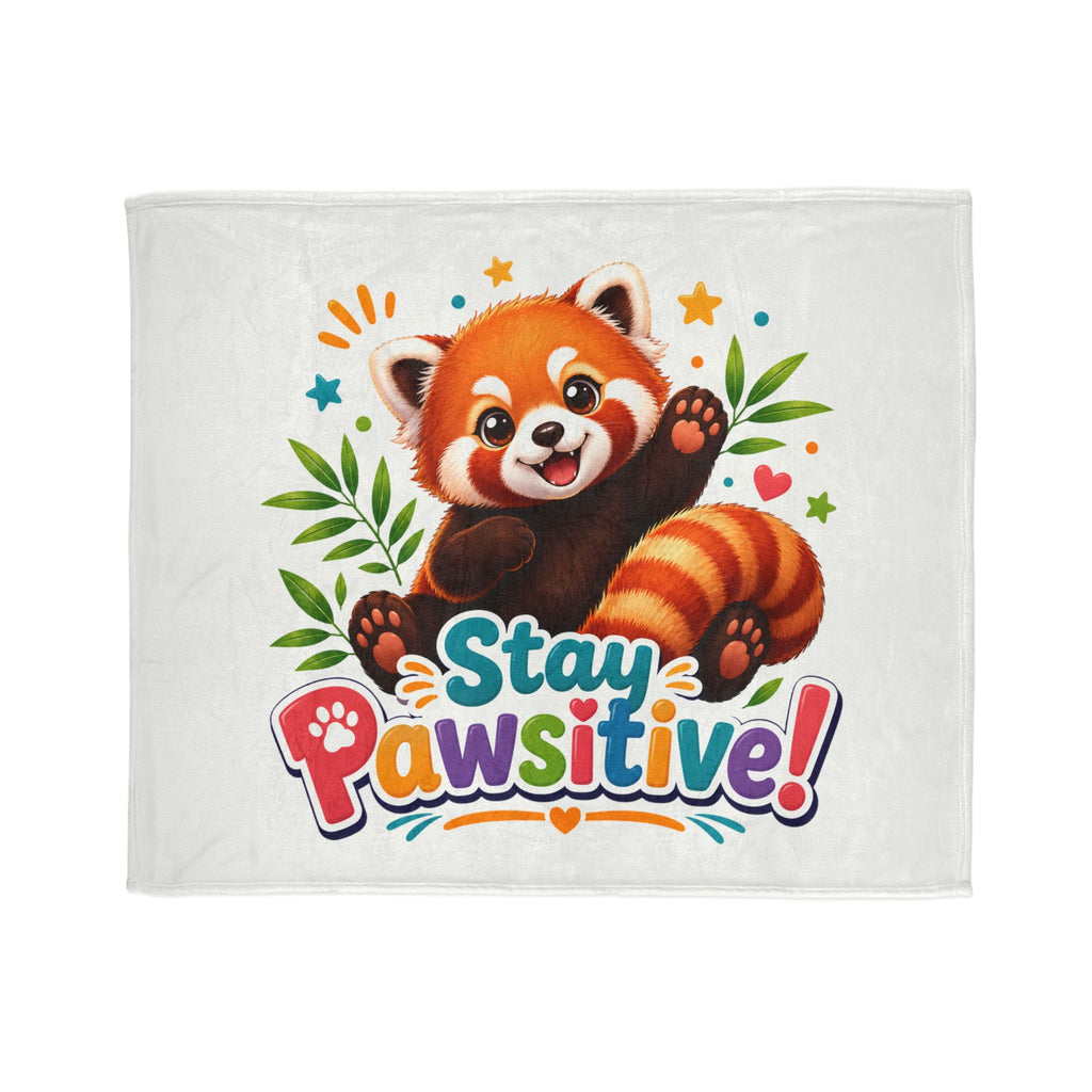 Stay Pawsitive Red Panda Blanket | Cute Animal Throw, Kids Cozy Plush