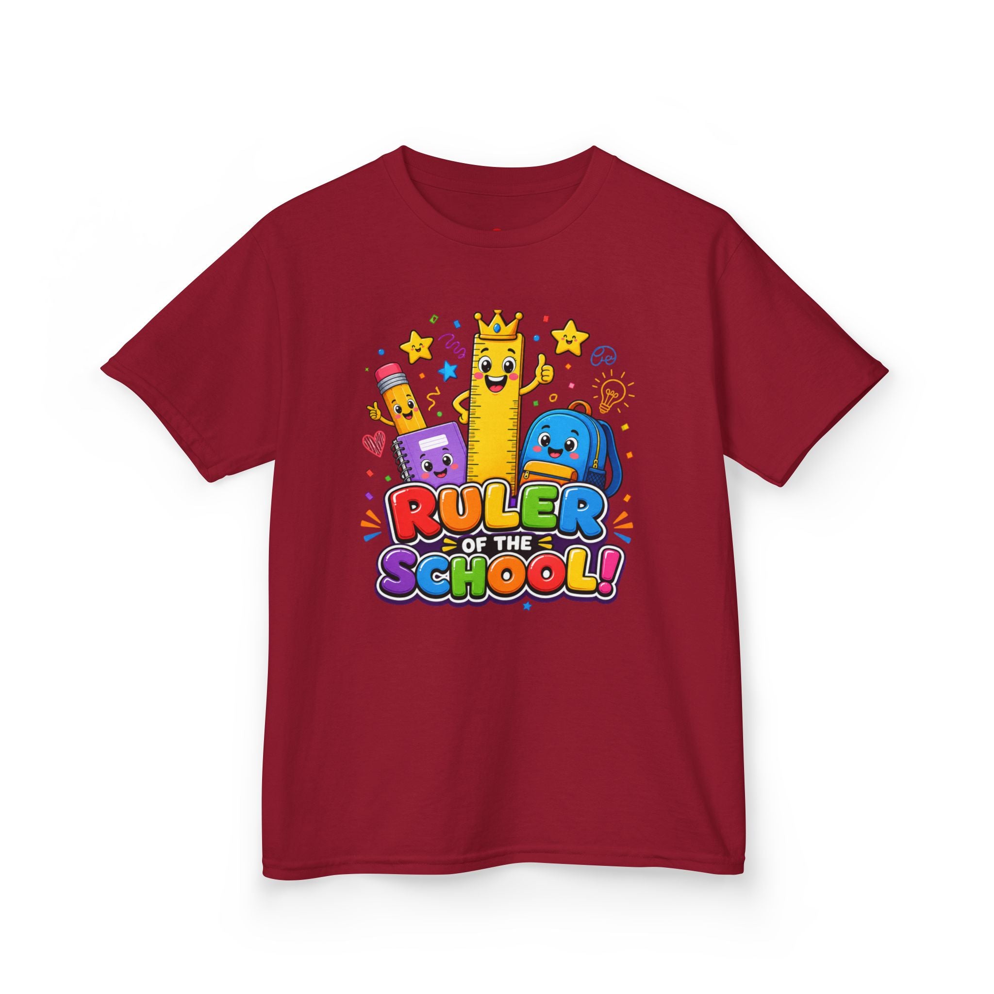 Ruler of the School kids T-Shirt | Cute School Supplies Graphic