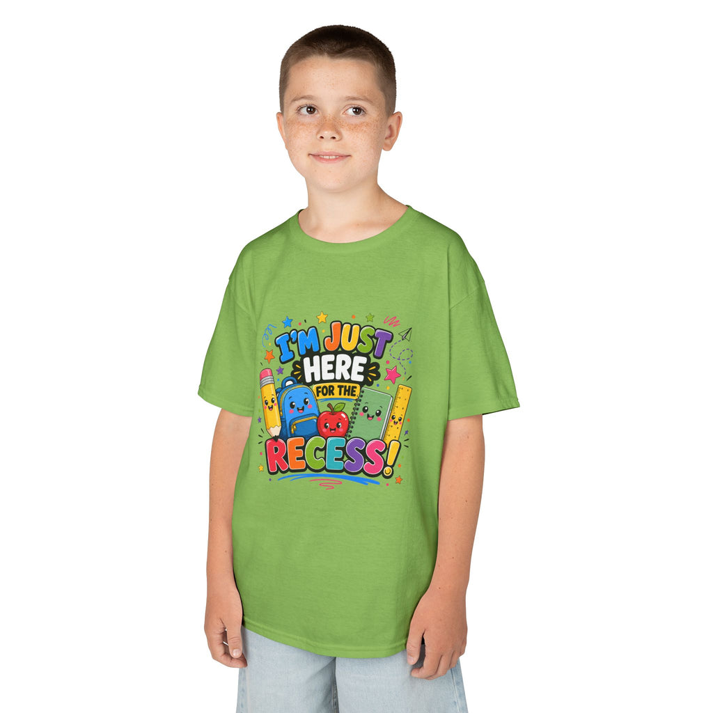I'm Just Here for Recess Kids T-Shirt | Playful School Graphic Tee