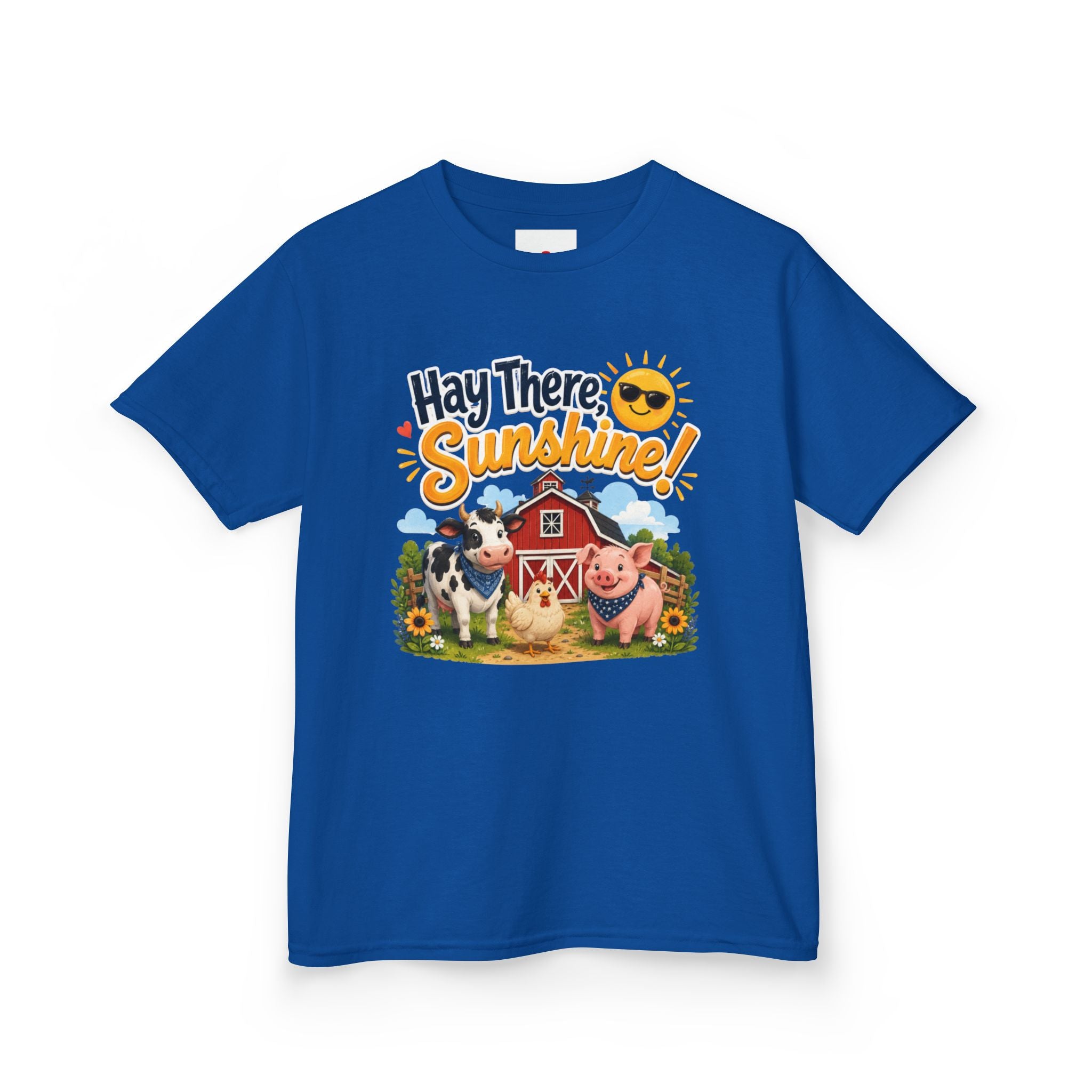 Kids Tee — "Hay There, Sunshine!" Farm Animal Graphic