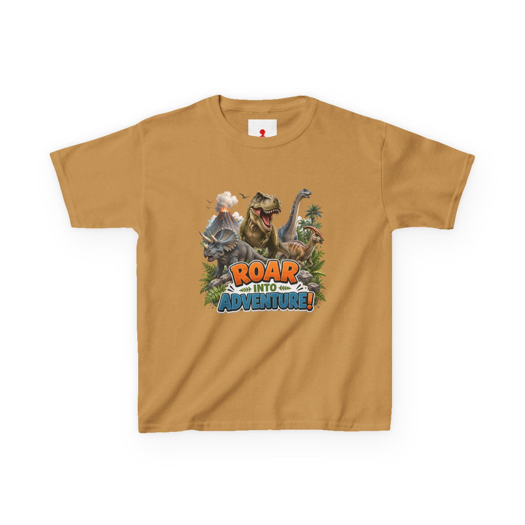 Kids Dinosaur Tee - "Roar Into Adventure" Graphic Shirt for Boys & Girls