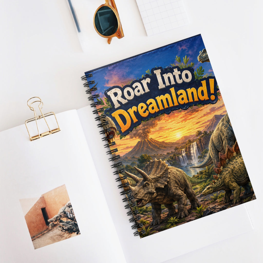 Roar Into Dreamland! Dinosaur Spiral Notebook — Ruled Journal for Kids