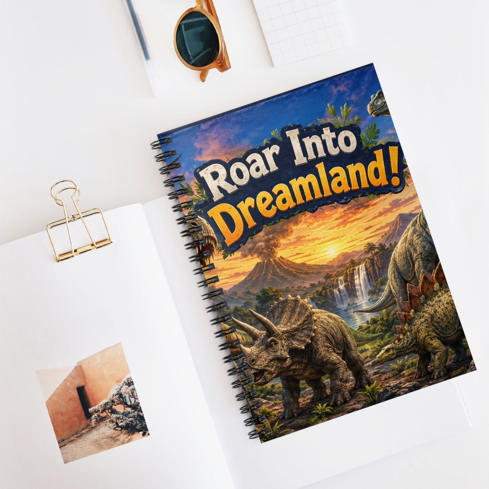 Roar Into Dreamland! Dinosaur Spiral Notebook — Ruled Journal for Kids