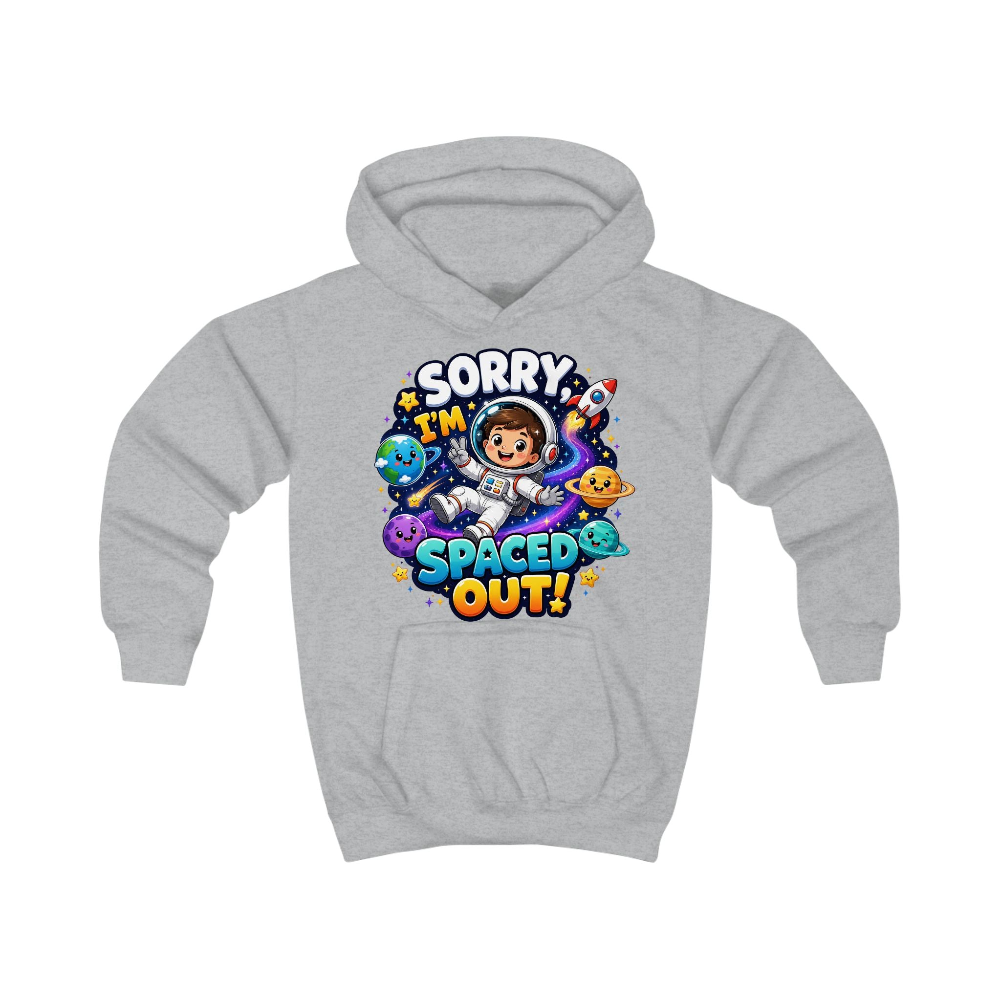 Sorry I’m Spaced Out Kids Hoodie — Cute Space Astronaut Sweatshirt for Children