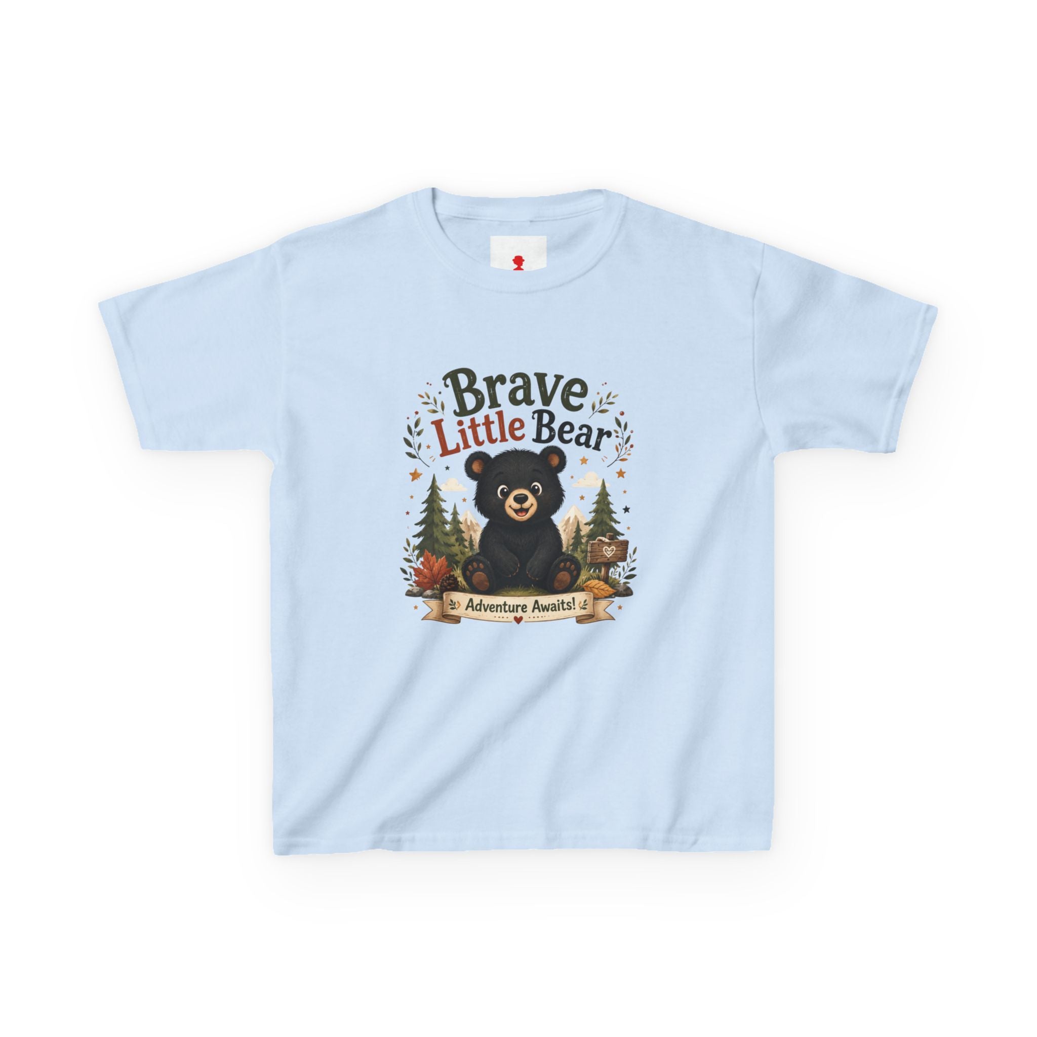 Kids Tee — "Brave Little Bear" Adventure Graphic Shirt