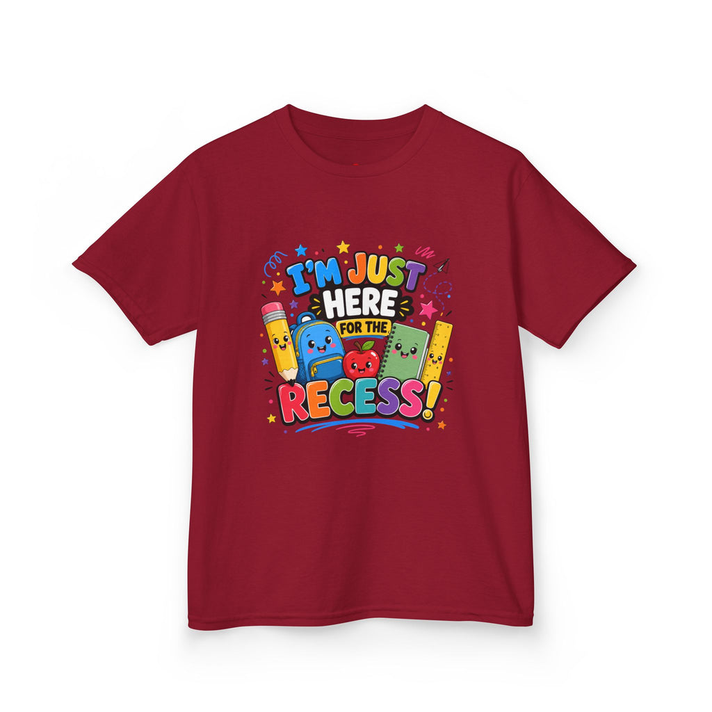I'm Just Here for Recess Kids T-Shirt | Playful School Graphic Tee