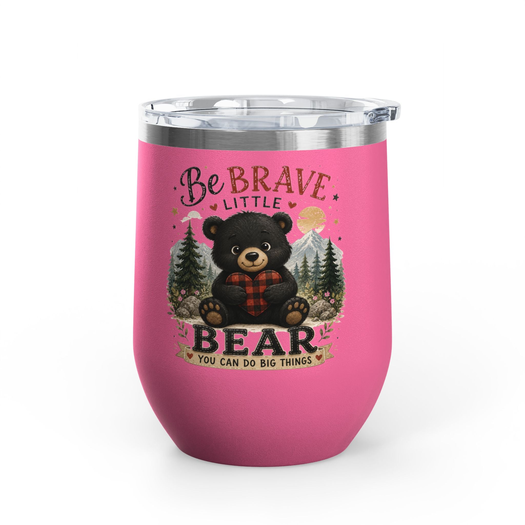 Be Brave Little Bear 12oz Tumbler — Cute Woodland Baby Shower Gift
