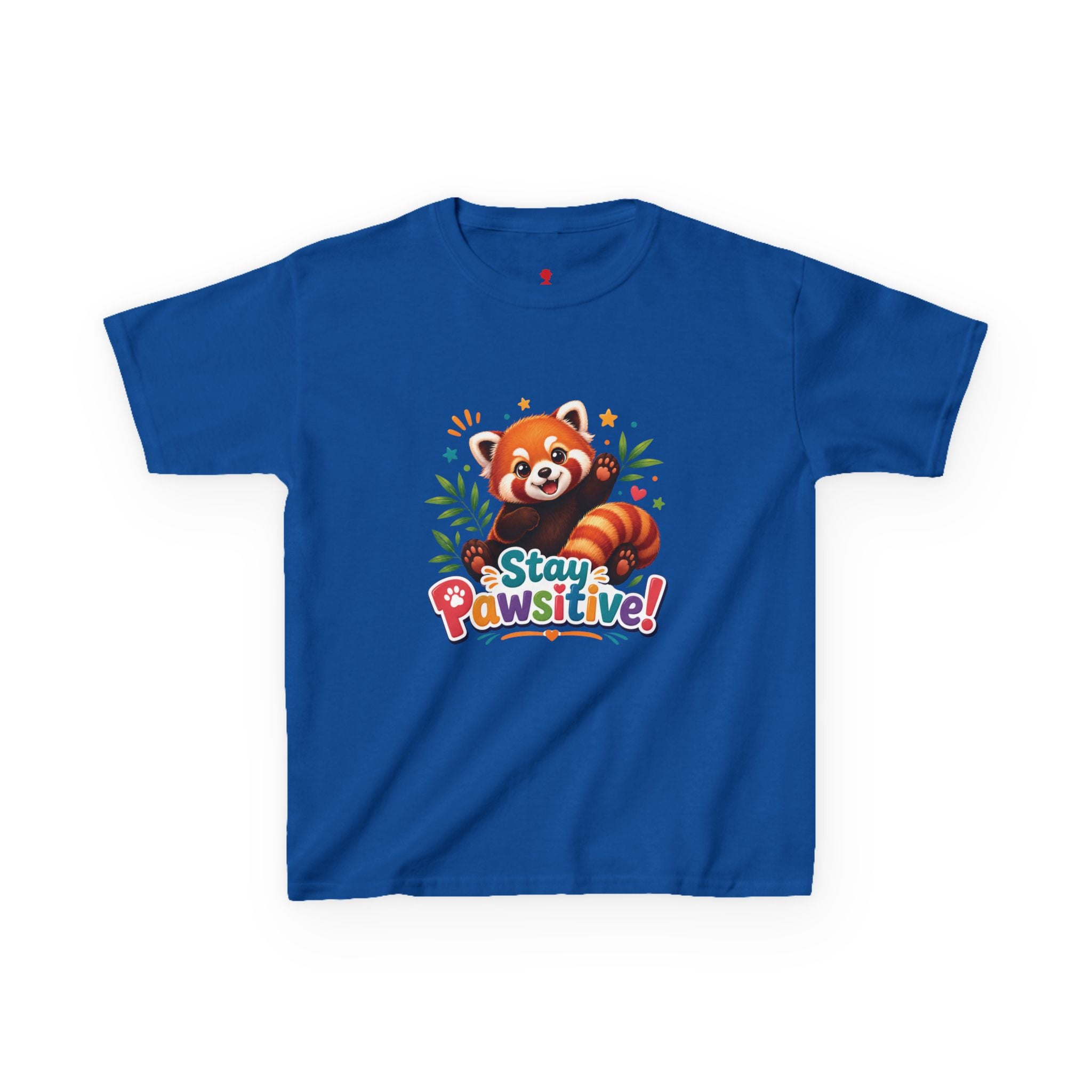 Stay Pawsitive Red Panda Kids Tee | Cute Animal Positive Message