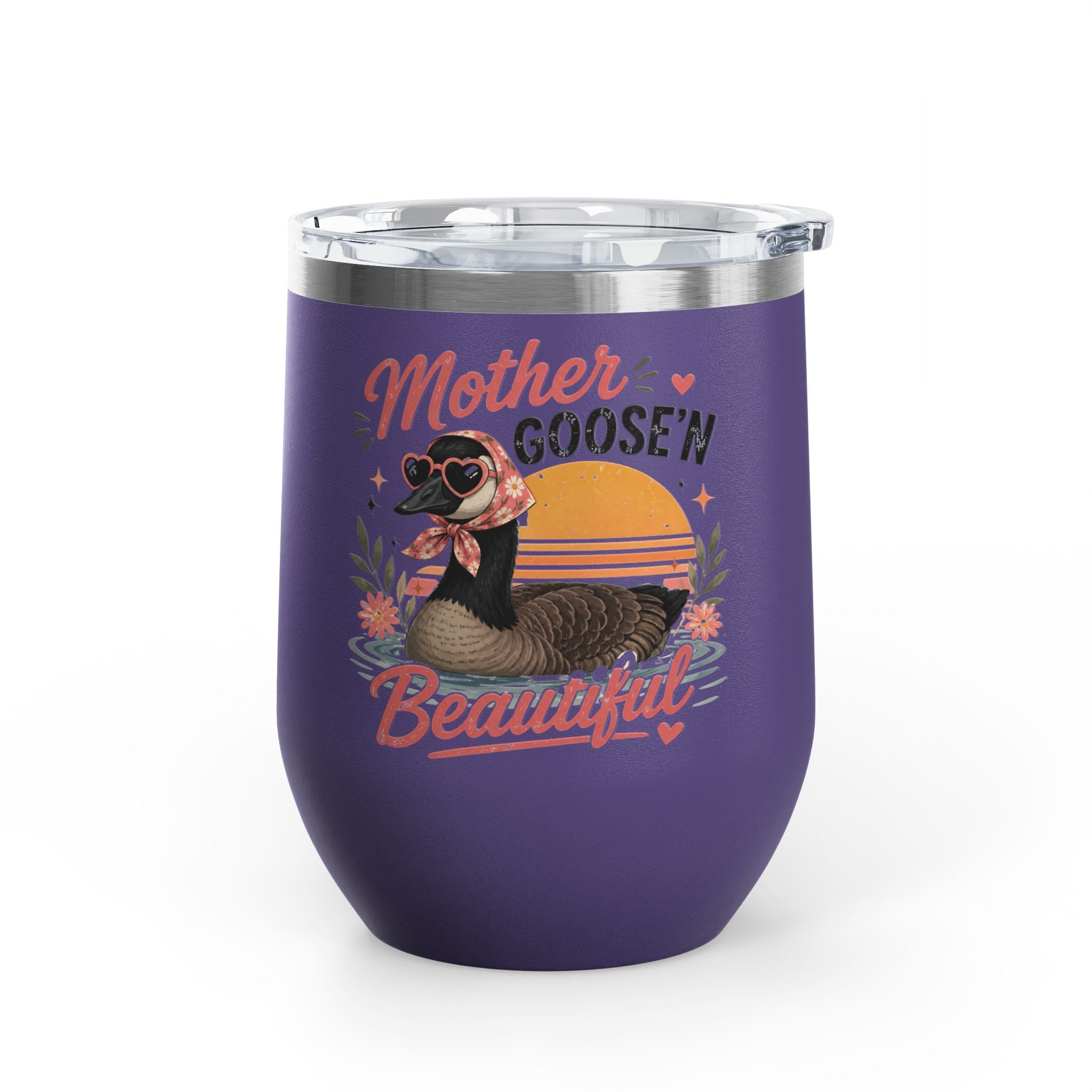 "Mother Goose'n Beautiful" Floral Canada Goose Tumbler, 12oz