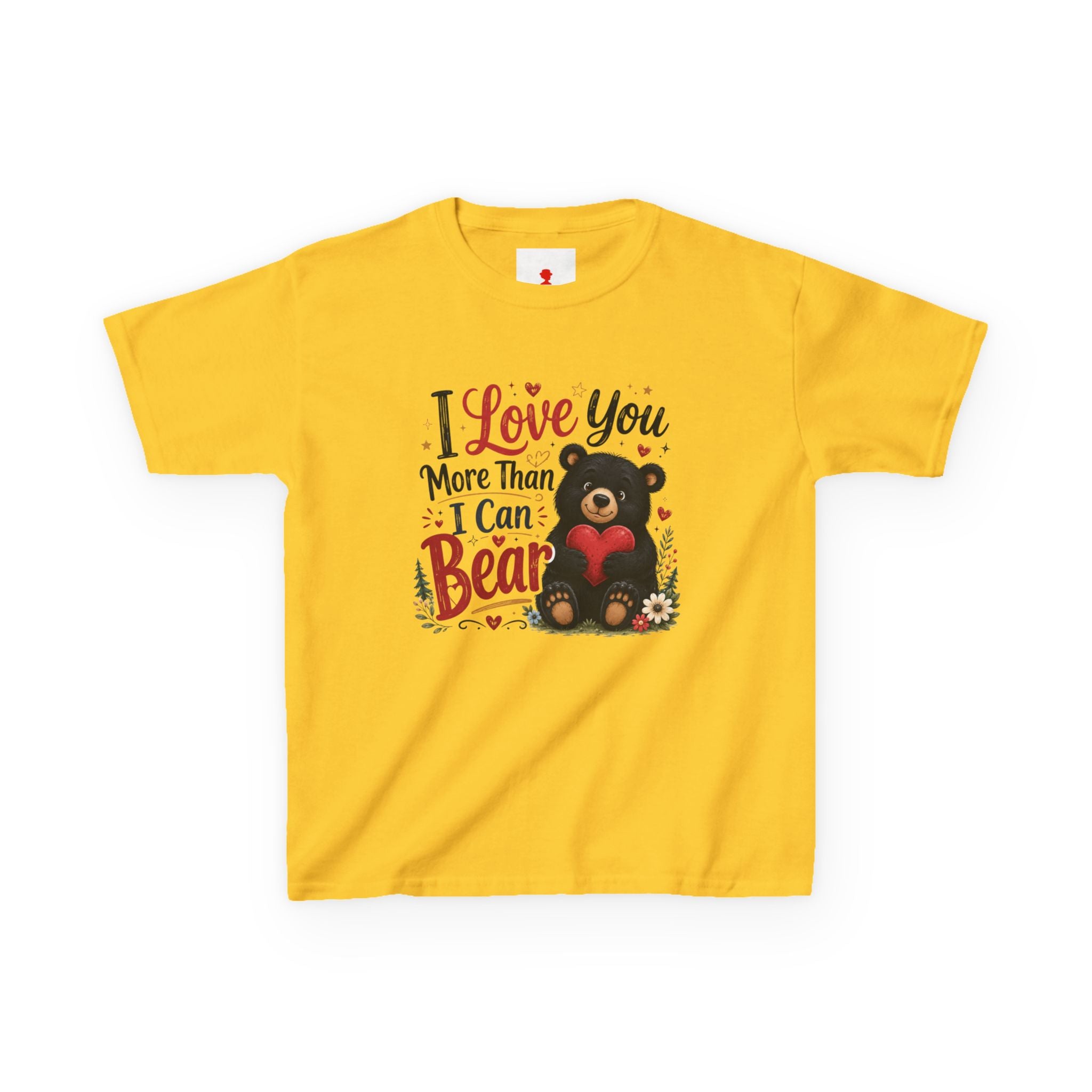Kids T-Shirt - "I Love You More Than I Can Bear" Cute Bear Valentine Tee
