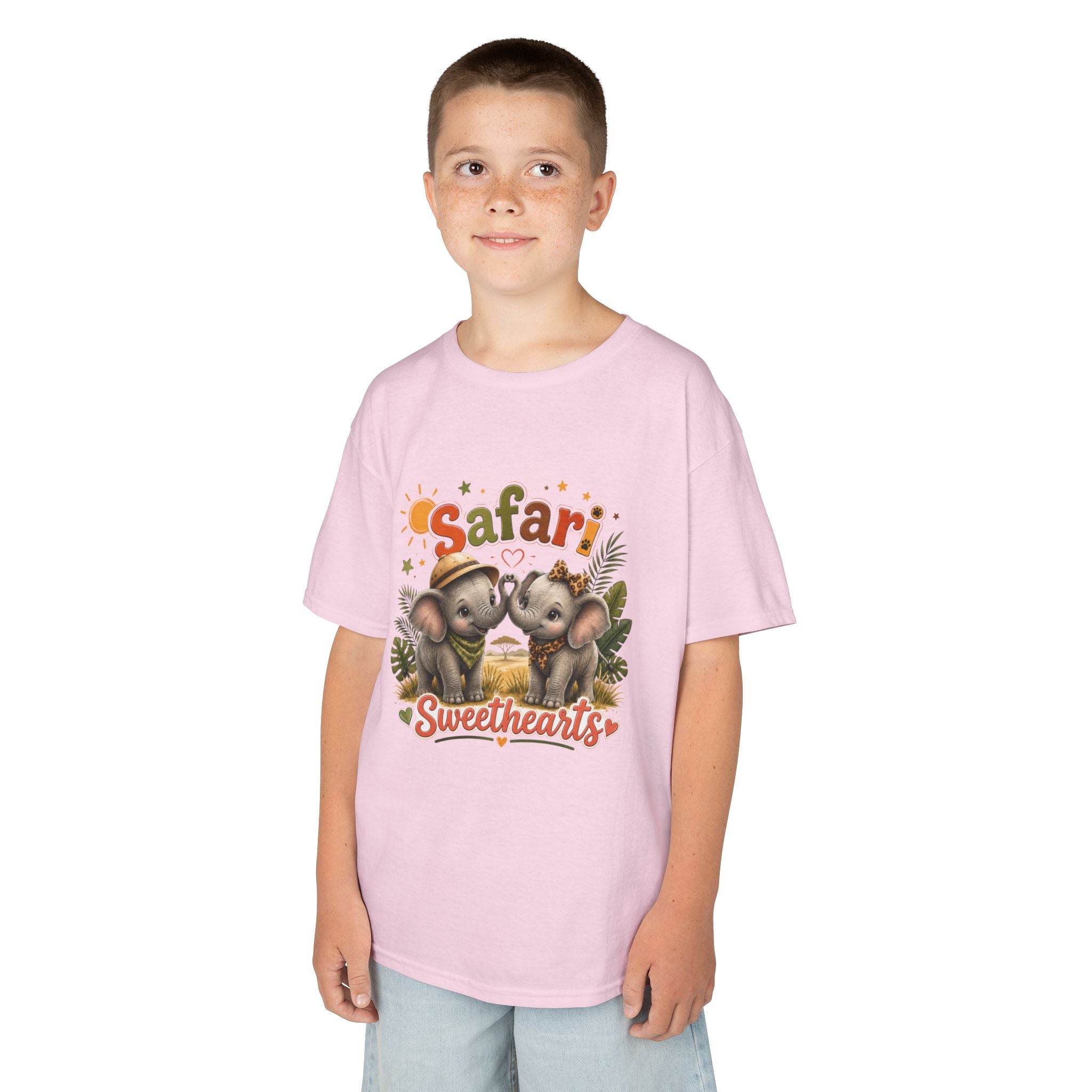 Kids Safari Sweethearts Tee — Cute Elephant Jungle Graphic T-Shirt