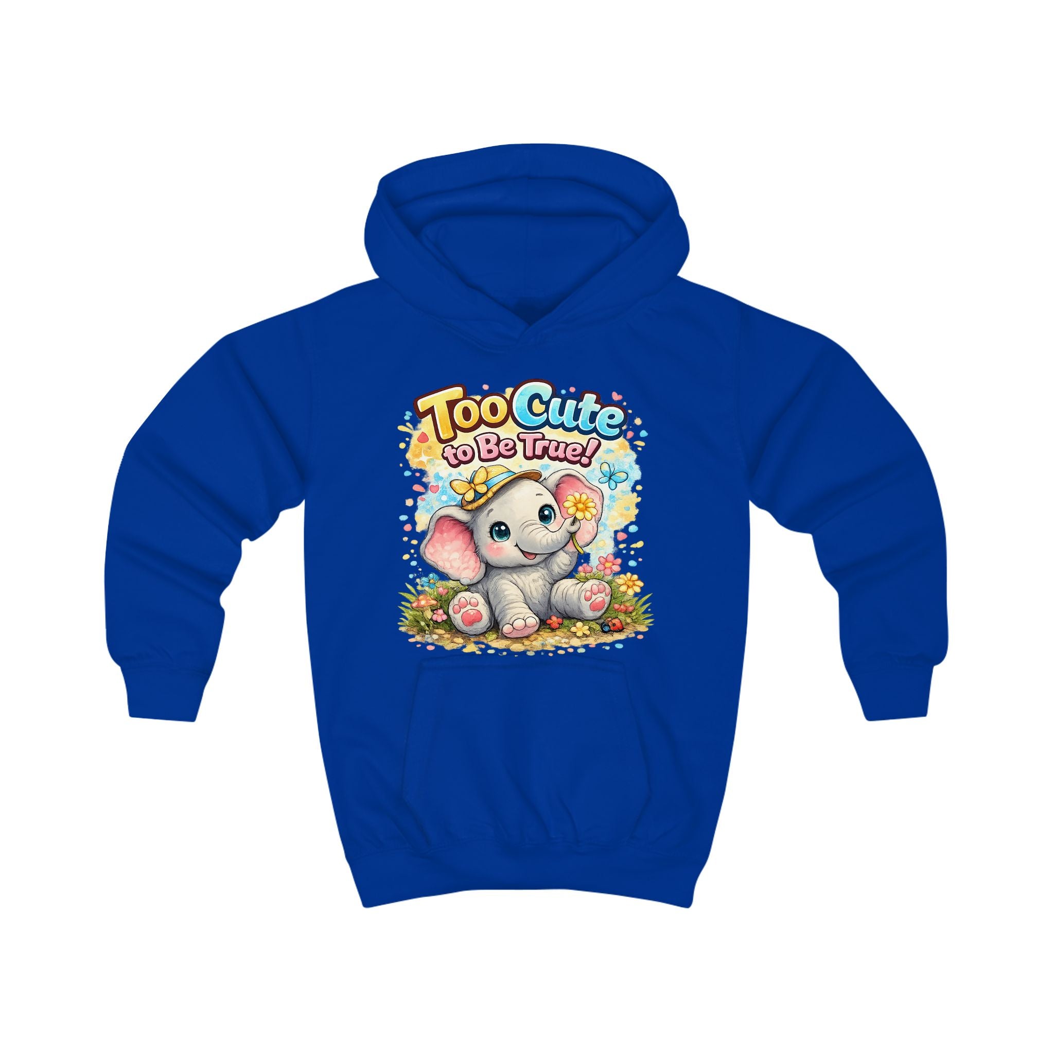 Kids Hoodie — "Too Cute to Be Traced" Elephant Graphic Hoodie for Toddlers & Little Kids